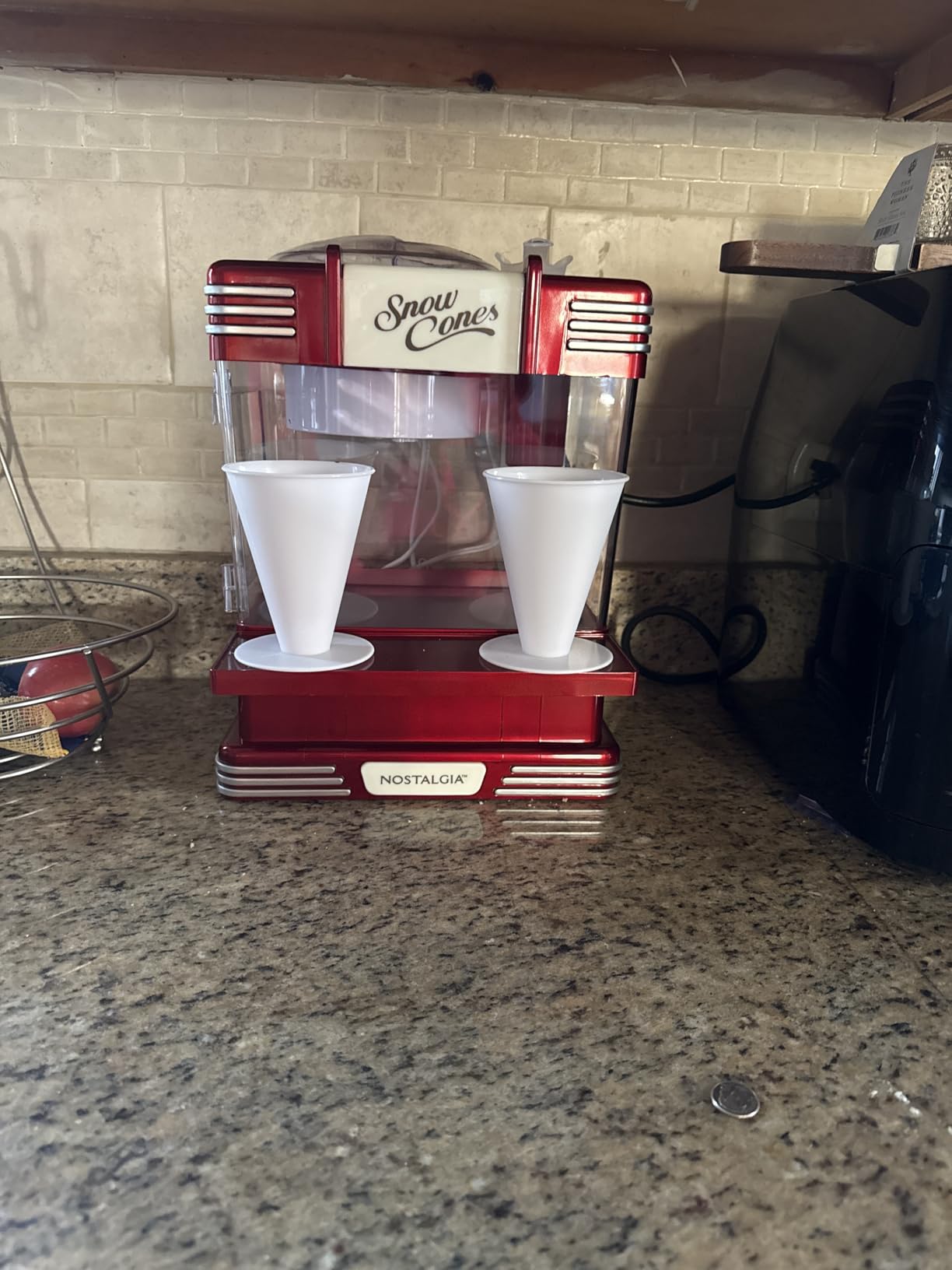 Nostalgia Snow Cone Machine With 2 Reusable Plastic Cups & Ice Scoop for Easy Serving- Retro Table-Top Ice Cone Maker Makes 20 Icy Treats- Slushie Machine for Parties, Family Treats & Gatherings- Aqua customer photo 2