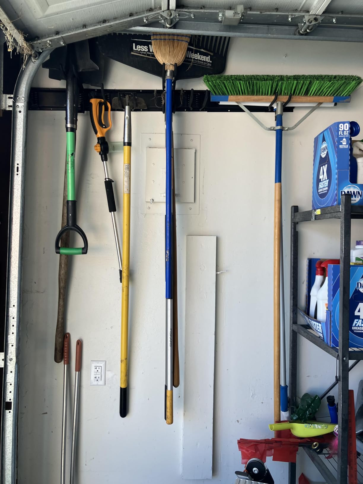 UUP 48 Inch Garage Tool Organizer Wall Mount, 440lbs Garden Garage Storage Garage Organization with Adjustable Heavy Duty Hanging Hooks, Yard Rack Hanger System Shovel Rake Broom Ladder Holder, Men Gift customer photo 1