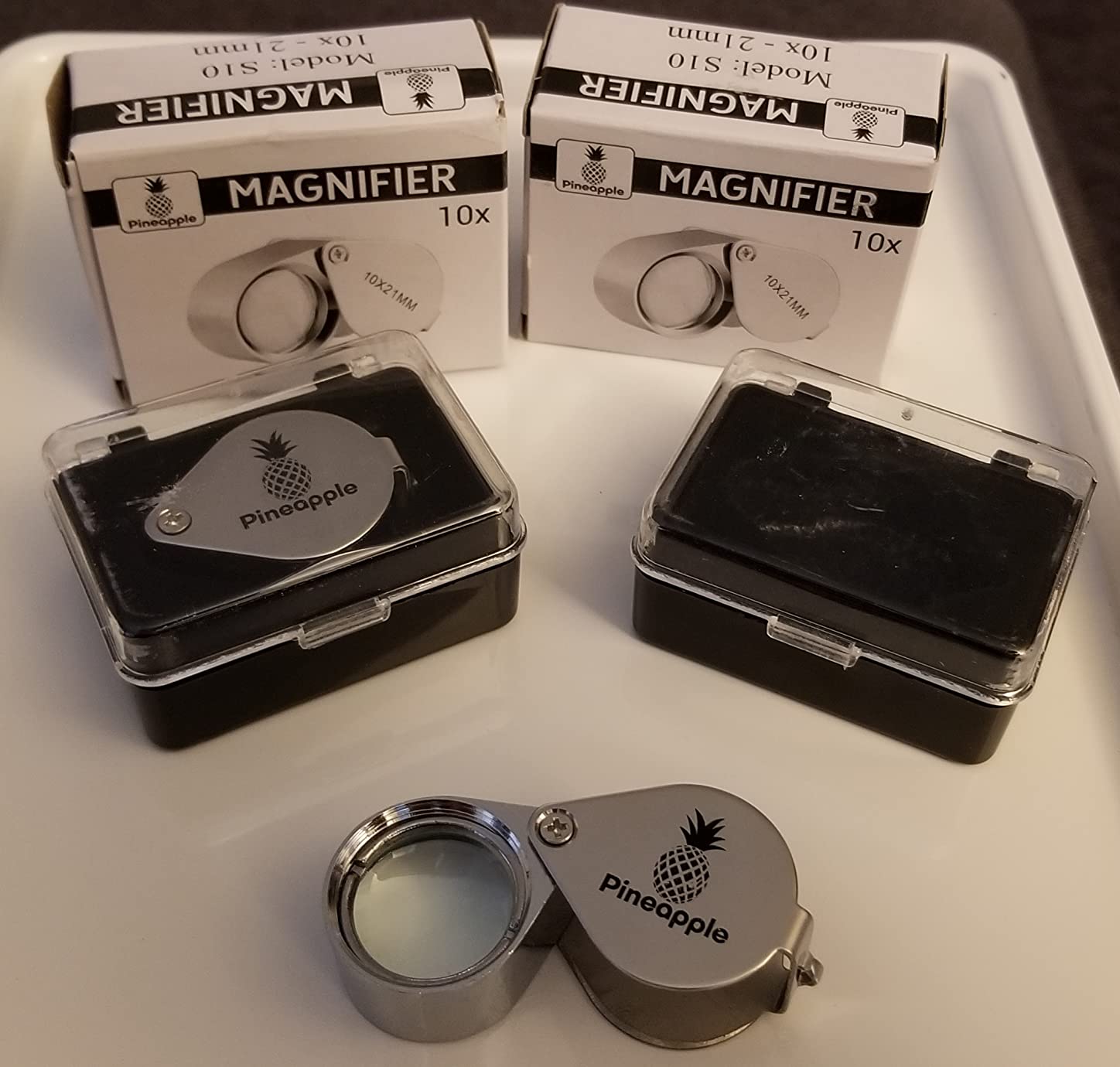 Pineapple 10X Jewelers Loupe Magnifier Pocket Magnifying Glass Small Jewelry Eye Loop, 2 Pack customer photo 2