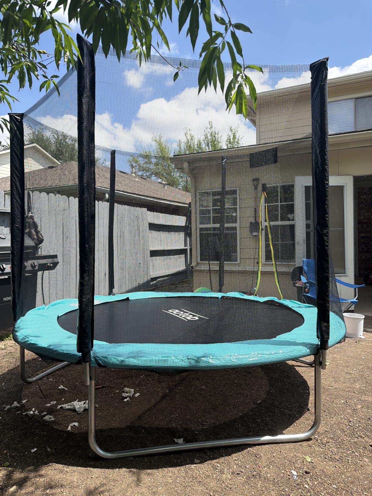 AOTOB 8FT 10FT 12FT 14 FT 15FT Trampoline with Safety Enclosure Net, Outdoor Trampoline with Basketball Hoop, Heavy Duty Jumping Mat and Spring Cover Padding for Kids and Adults, Storage Bag and Ladder customer photo 2