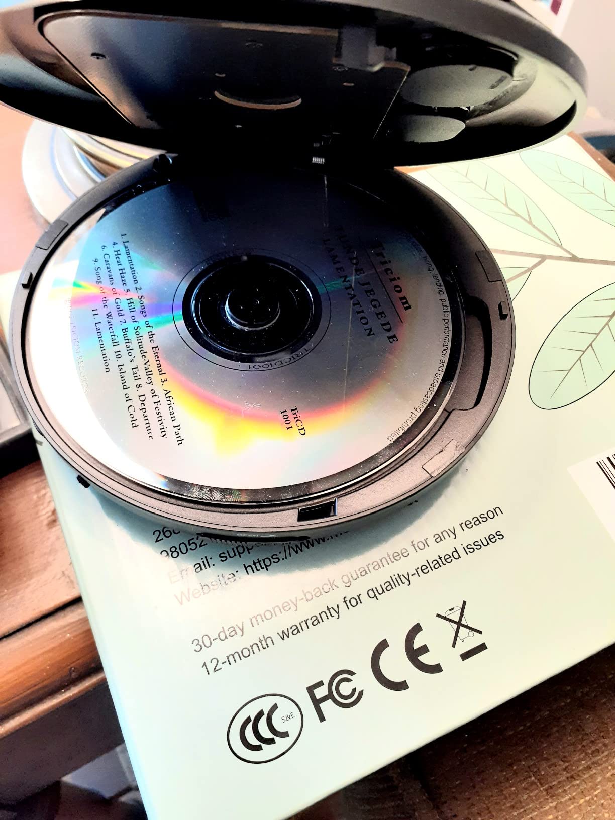 CD Player Portable | Speaker Built-in Rechargeable CD Player for Car and Home, Anti-Skip Player with Headphones(Cyan-Blue) customer photo 1