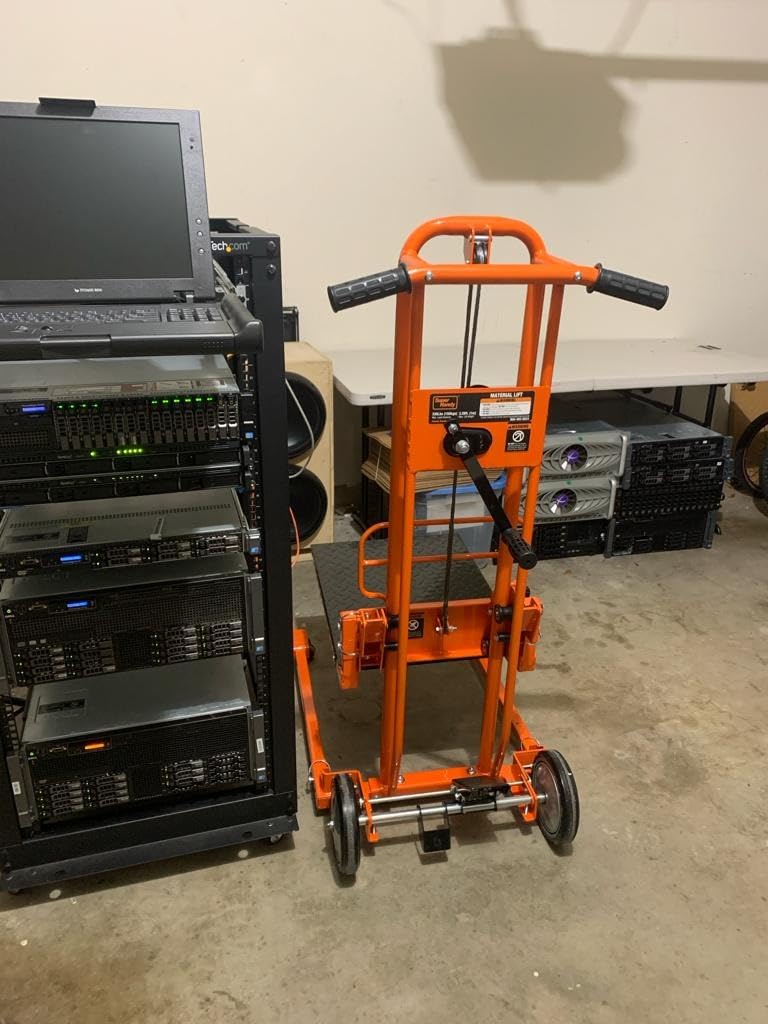 SuperHandy Material Lift Winch Stacker, Pallet Truck Dolly, Lift Table, Fork Lift, 330 Lbs 40