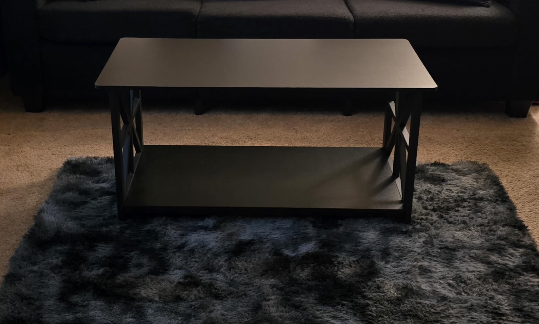 GreenForest Coffee Table for Living Room with Round Corners Farmhouse Style Center Table with Storage Shelf 39 Inch Space Saving Easy Assembly Gray Wash customer photo 2