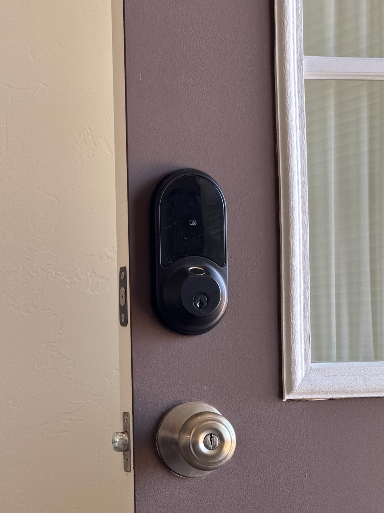Veise RZ07 Fingerprint Smart Lock, 7-in-1 Smart Locks for Front Door, Keyless Entry Door Lock with App Control, Biometric Electronic Touchscreen Keypad Deadbolt, Satin Nickel customer photo 1