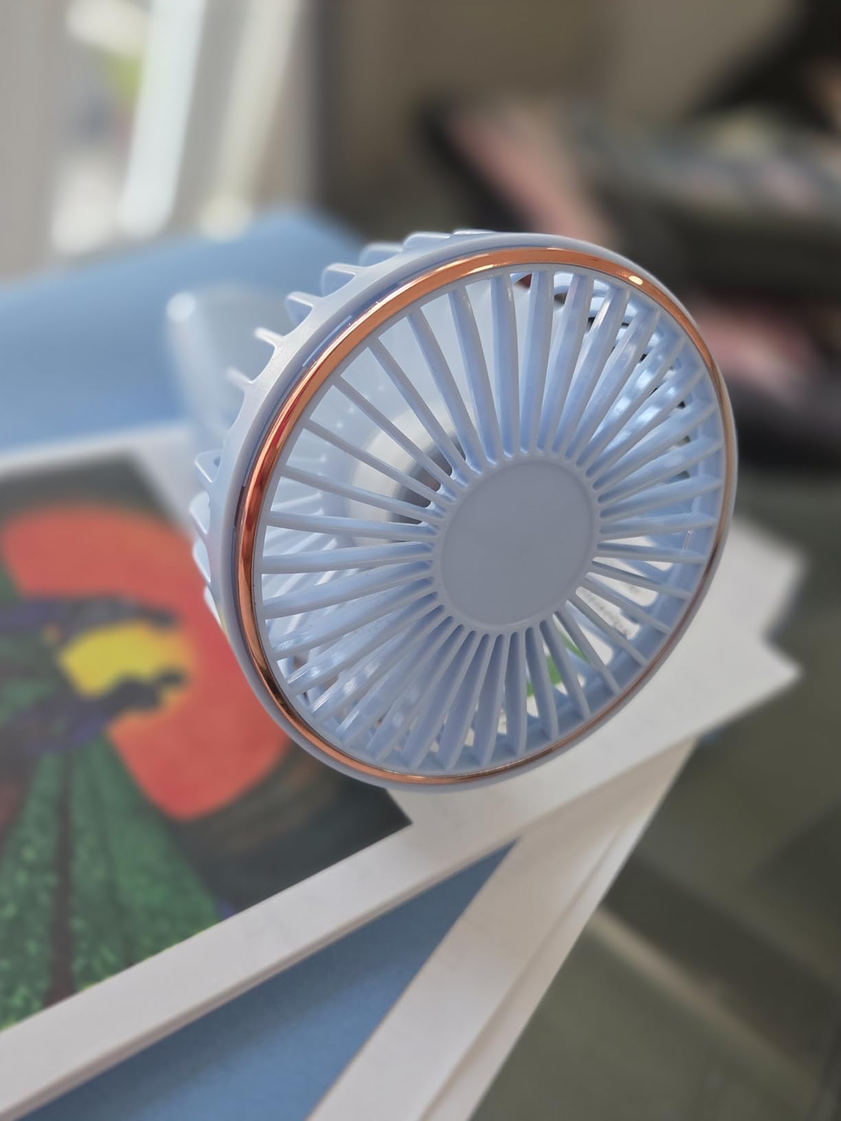 Portable Handheld Fan, Portable Fan Rechargeable, 4000mAh, 180° Adjustable, 6 Speed Wind, Display Electricity in Real Time, USB Rechargeable Foldable Fan, Quiet Personal Fan as Power Bank customer photo 1