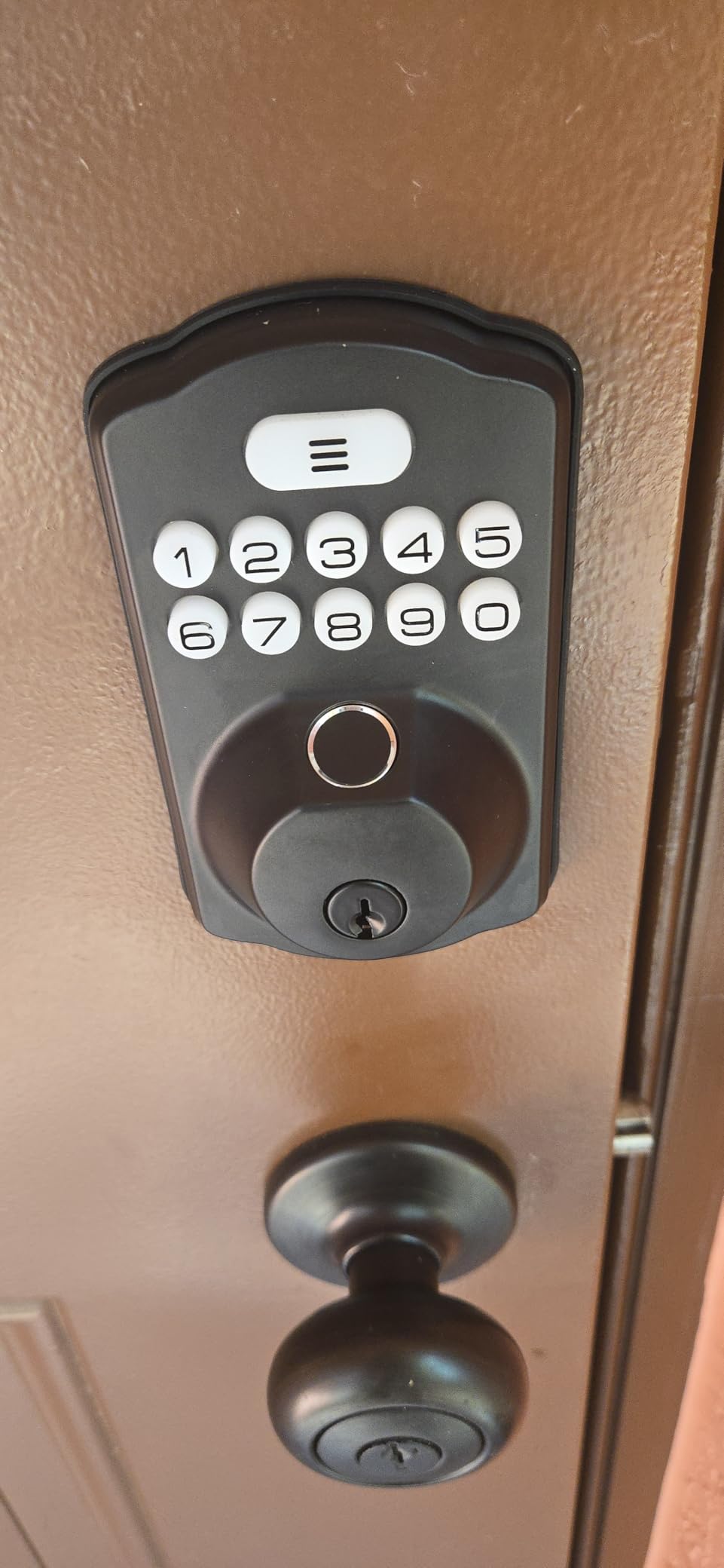 Veise KS02A Fingerprint Keyless Entry Door Lock, Auto Lock, Electronic Keypad Deadbolt for Front Door, Biometric, Anti-Peeping Password, Easy Install, Matte Black customer photo 2