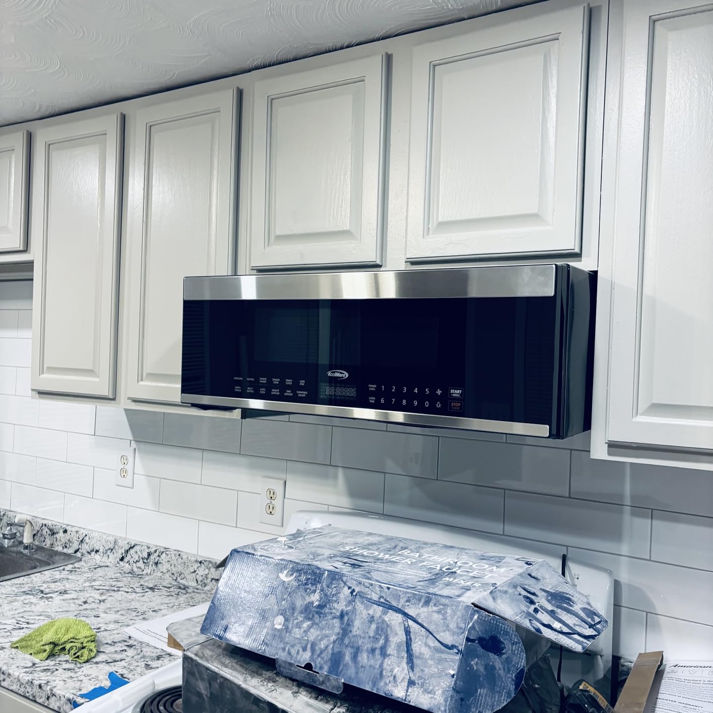 KoolMore 30 Inch Over-The-Range Low Profile Microwave, 1.2 Cu. Ft. Built-in, 10 Power Levels, 13.5