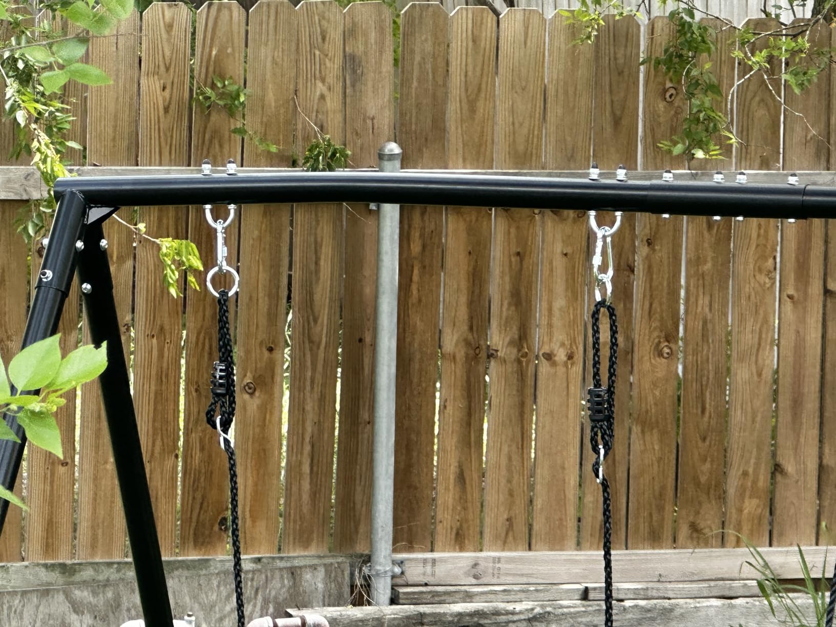 Hapfan 500lb Heavy Duty Metal Swing Sets for Backyard with Saucer Swing, Kids Triple Outdoor Swingset, Easy to Assemble (Patented) customer photo 1