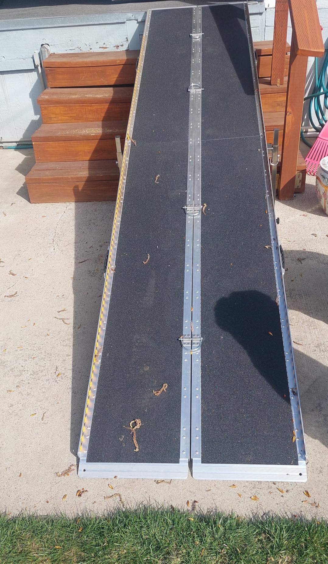 VNN Portable Wheelchair Ramp 5FT, Seamless Non-Slip Aluminum Ramps for Wheelchairs for Home, Handicap Wheelchair Ramps for Home Steps, Aluminum Loading Dock Plates, Black customer photo 2