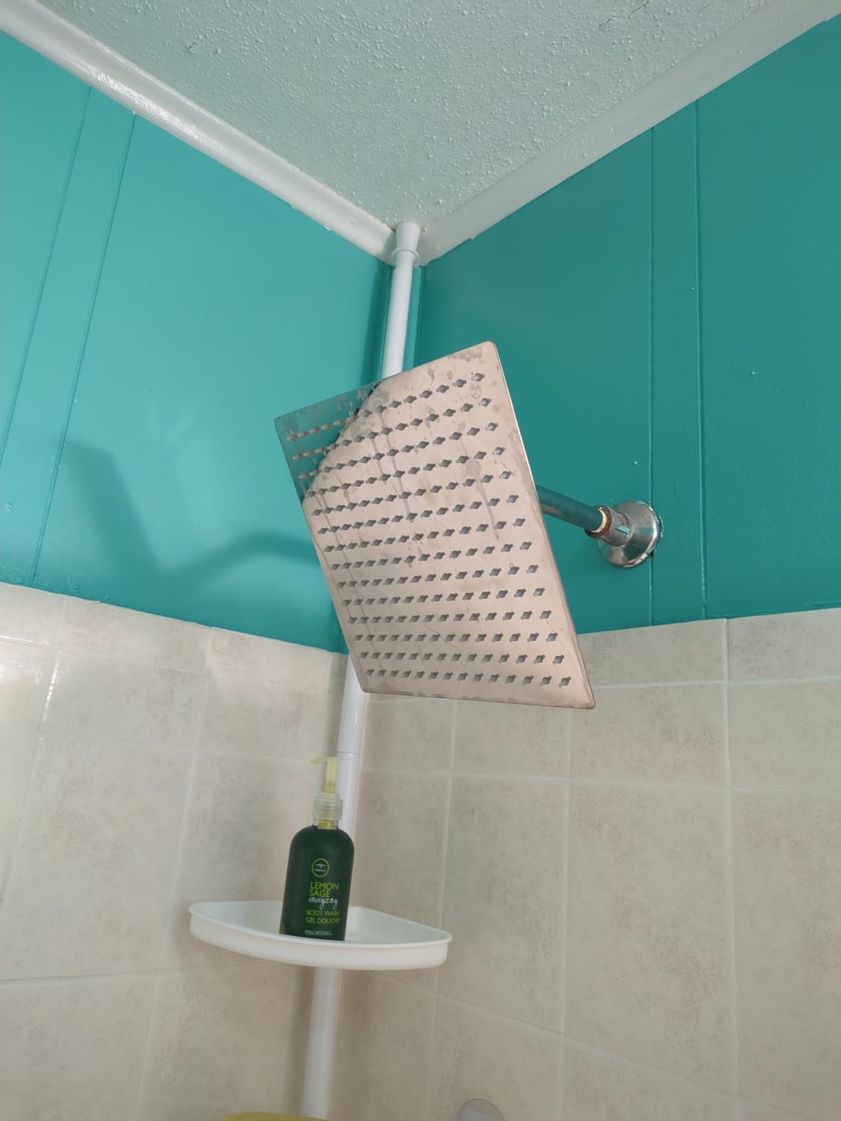 Rain Shower Head - 10 Inch High Pressure Shower Heads 304 Stainless Steel Ultra Thin Square Showerhead Pressure Boosting Design, Ceiling or Wall Mount customer photo 2