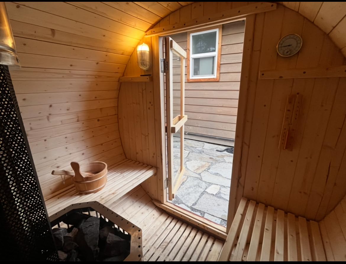 ALEKO Wood Burning Sauna Heater and Chimney Kit | Equivalent to 9-15 kW Electric Heater | Large Stone Capacity customer photo 2