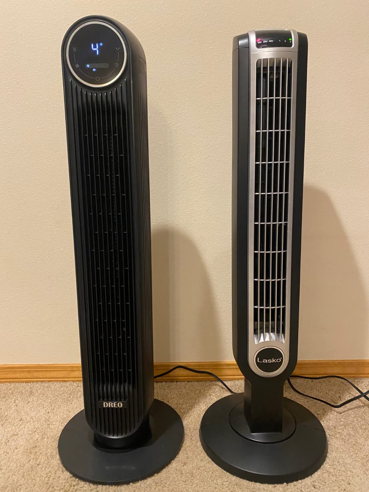 DREO Tower Fan for Bedroom, 25ft/s Velocity Quiet Floor Fan, 90° Oscillating Fans for Indoors with 4 Speeds, 4 Modes, 8H Timer, Standing Fans, Bladeless Fan, White (DR-HTF007) customer photo 1
