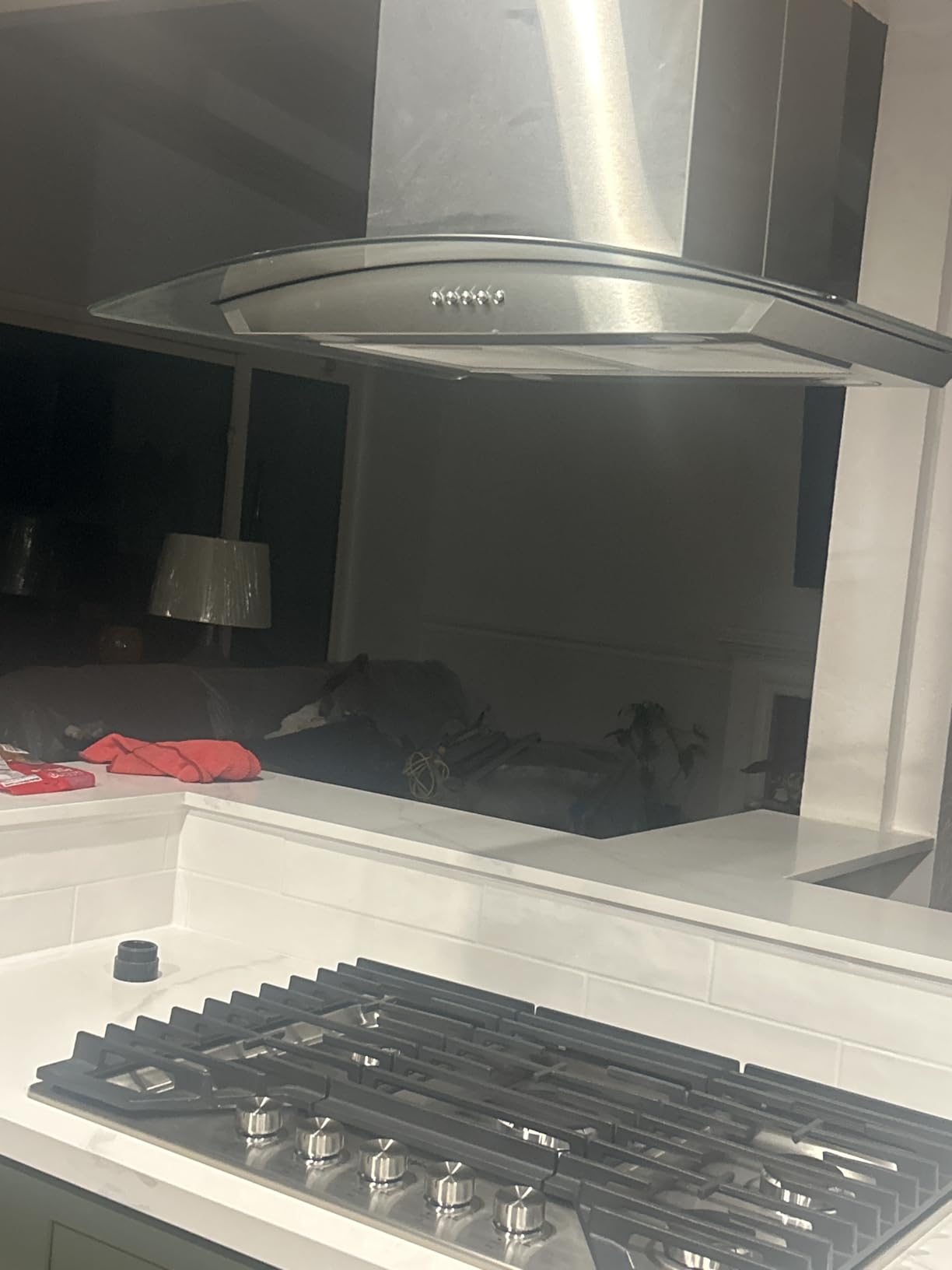 JOEAONZ 30 inch Island Range Hood Stainless Steel 700 CFM Push Button Control Kitchen Exhaust Ventilation Fan with 5-layer Mesh Filters customer photo 1
