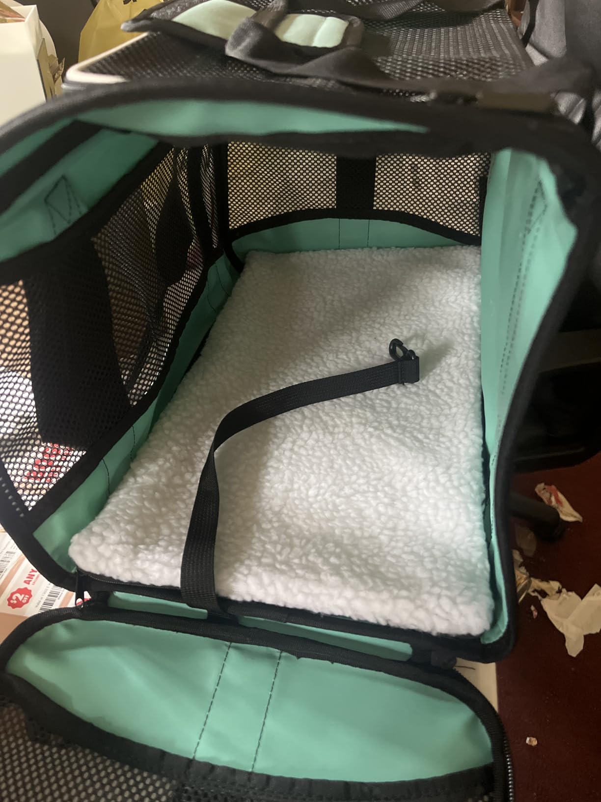 Cat Carrying Case Pet Dog Carrier Soft-Sided Cat Bag Airline Approved, Pet Travel Carrier Up to 15 Lbs, Collapsible Cats Carrier Dog Carrier for Medium Small Cats Dogs(17x11x11 Green) customer photo 1