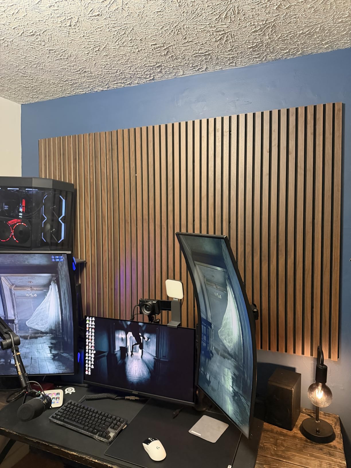 Art3d 2 Wood Slat Acoustic Panels for Wall and Ceiling - 3D Fluted Sound Absorbing Panel with Wood Finish - Walnut customer photo 1