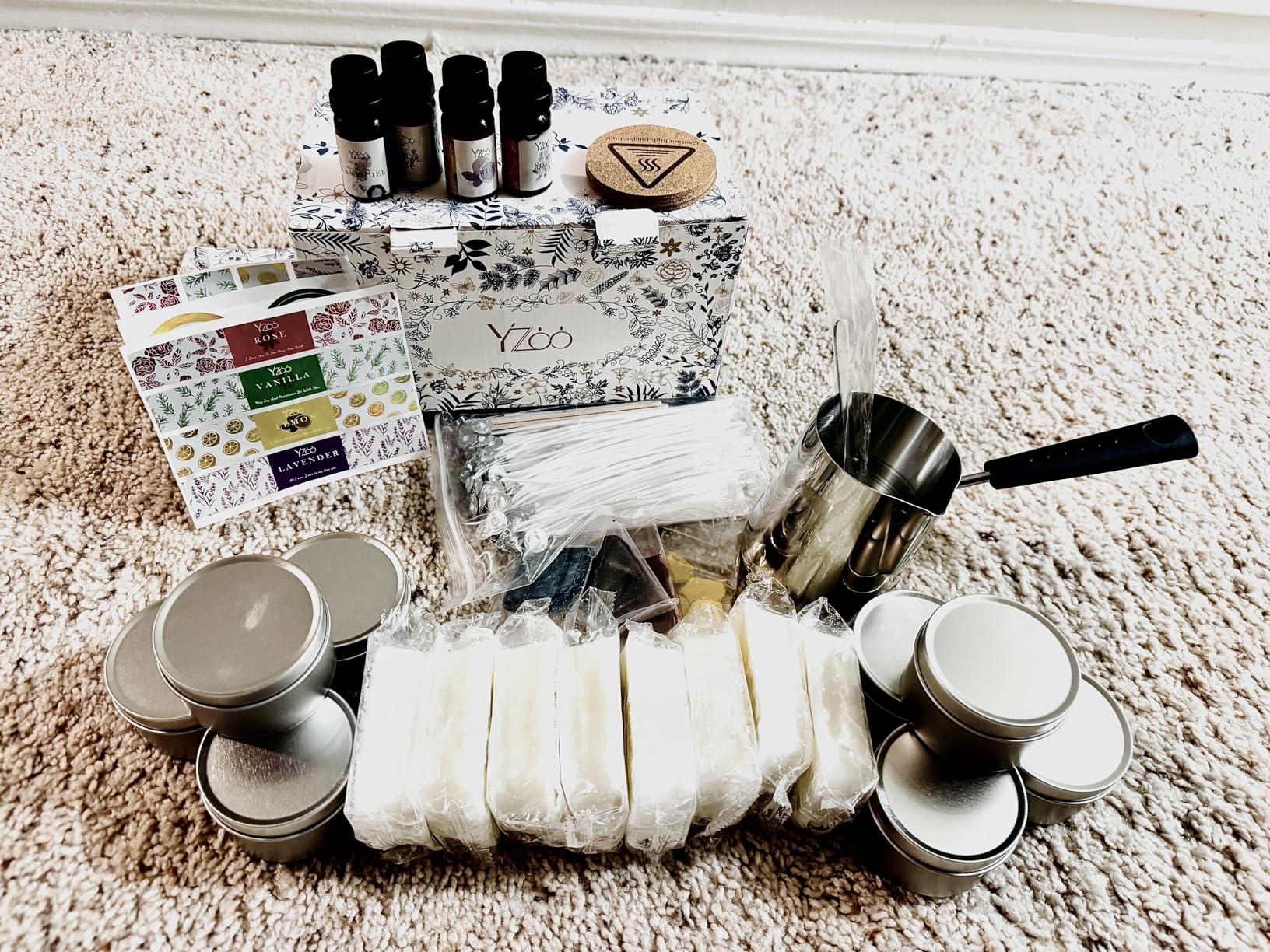 Complete Candle Making Kits for Adults Beginners, DIY Candle Making Supplies Include Soy Wax, Wax Melter, Scents, Dyes, Wicks, Wicks Sticker, Candle Tins & More - Full Candle Maker Set - Arts & Crafts Kits customer photo 1