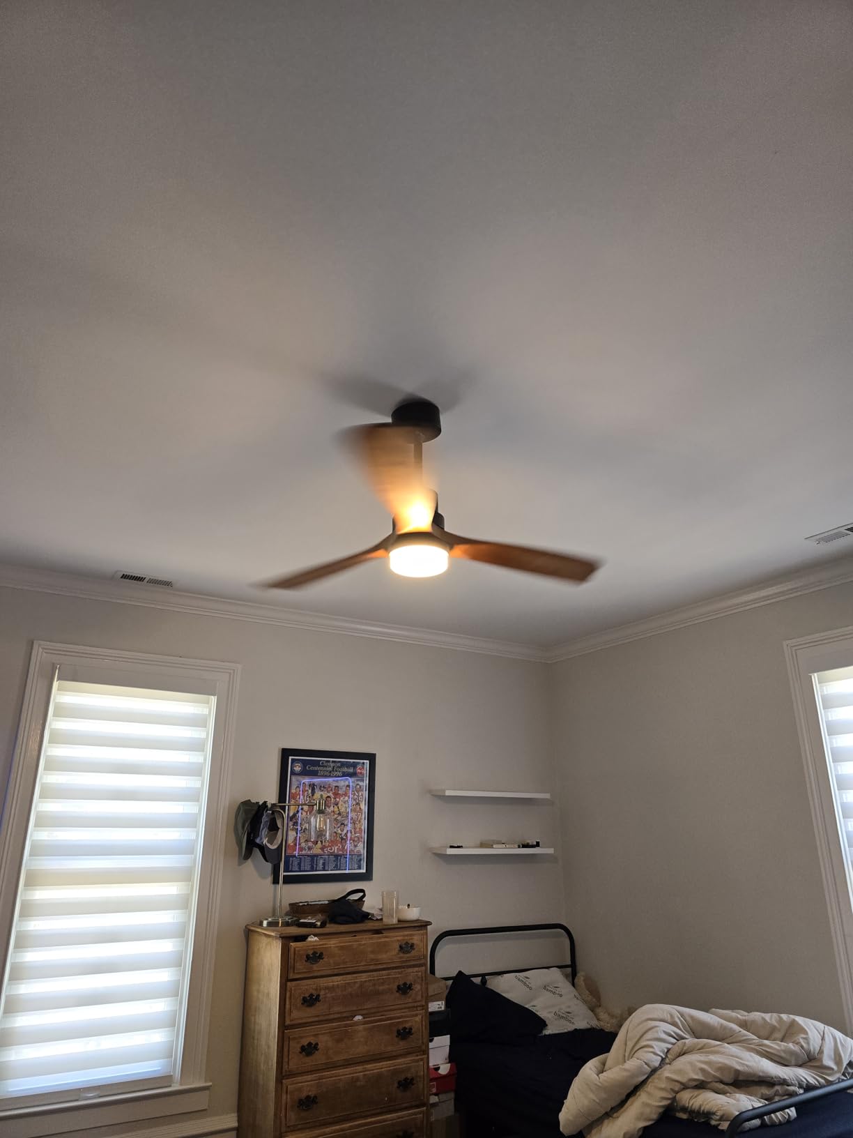 Ceiling Fans with Lights and Remote, 52 Inch Outdoor Ceiling Fan for Patios Indoor with 3 Downrods, 3 Blades Modern Ceiling Fan, 6 Speed Reversible Quiet DC Motor Solid Wood Fan, Walnut customer photo 2