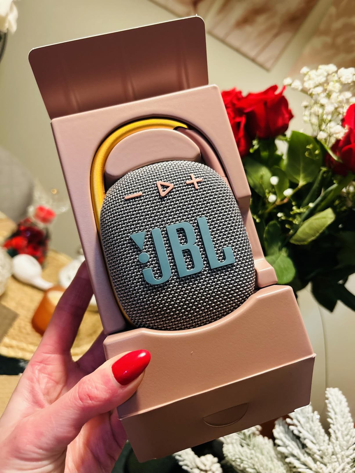 JBL Clip 4, Blue/Coral - Portable Bluetooth 5.1 Speaker - Up to 10 Hours of Play - Waterproof & Dust Resistant customer photo 1