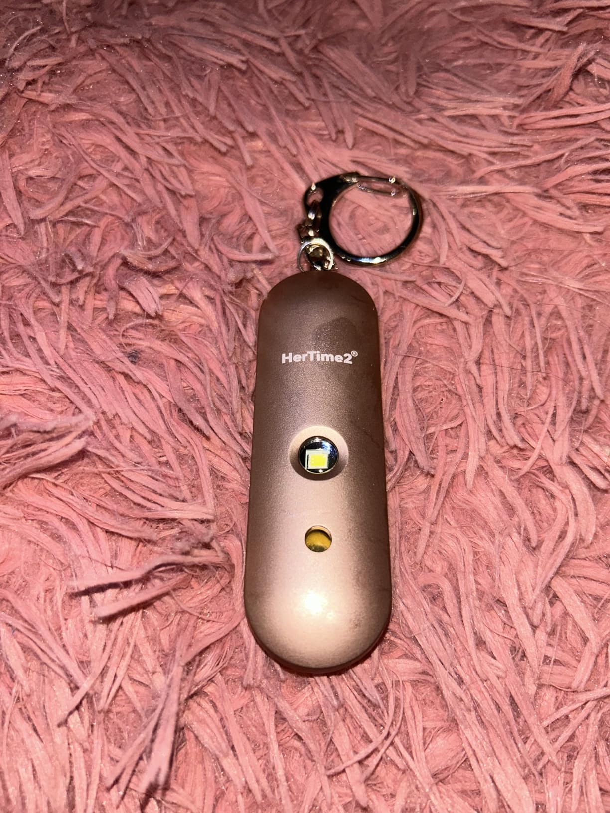 HerTime2 Personal Safety Alarm - Travel Safe Waterproof - Gift for Women College Girls - Self Defense Keychain - Extra Loud Siren - Strobe Light - Cute Key Chains Protection (Rose Gold) customer photo 2