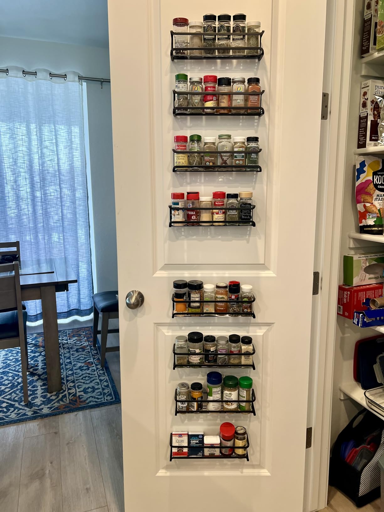 Bunoxea Spice Rack Wall Mounted 4 Pack, Black, For Spice Jars & Seasonings with 4 Removable Hooks customer photo 1