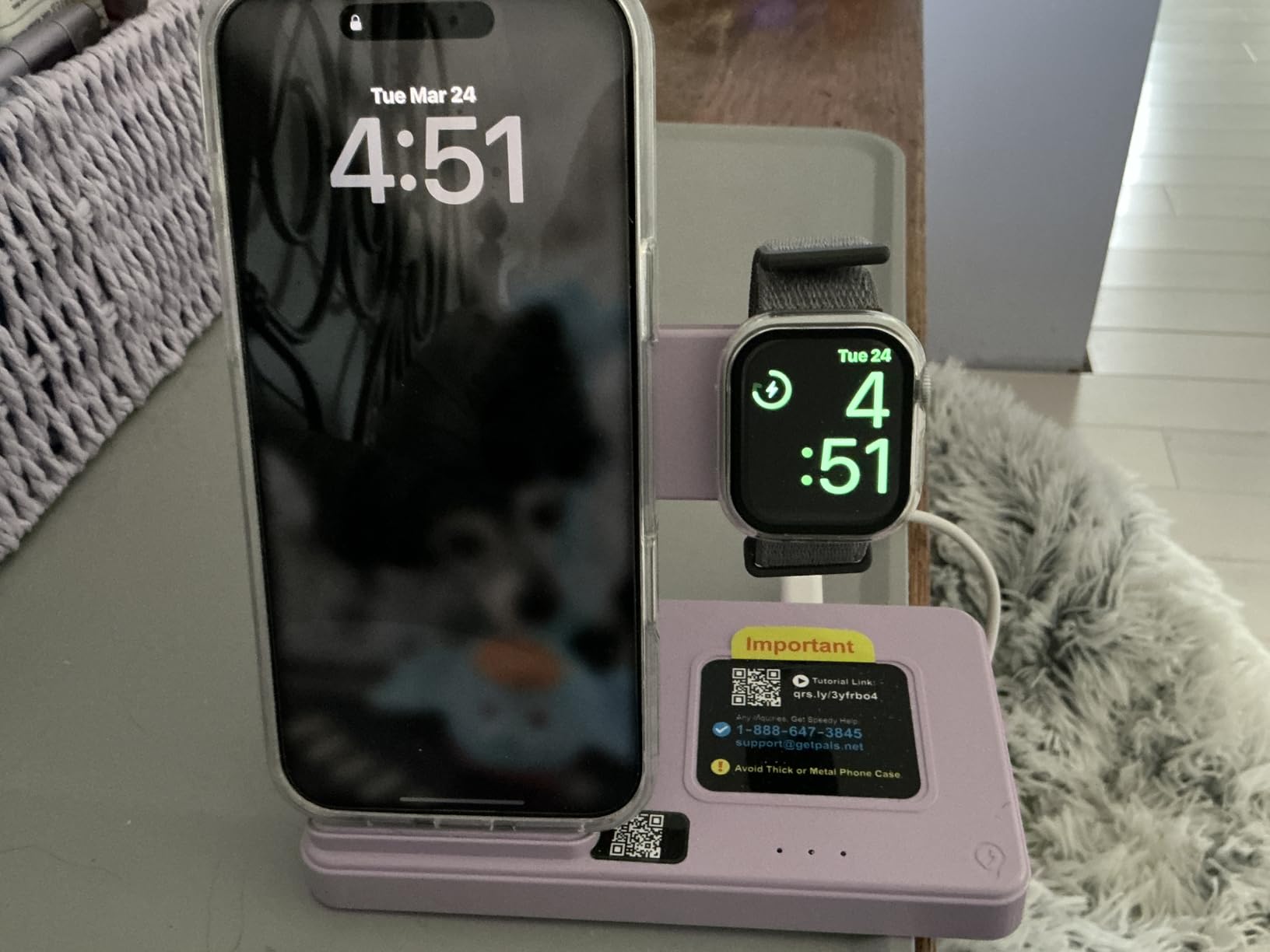 Wireless Charger iPhone Charging Station: 3 in 1 Charger Stand Multiple Devices for Apple - iPhone 17 16e 16 15 14 Pro Max 13 12 11 - Watch 11 10 9 8 7 6 5 4 3 2 SE and Ultra Series - Airpods 4 3 Pro customer photo 2