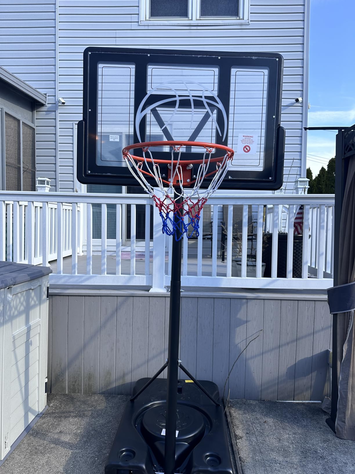 Basketball Hoop Outdoor 10ft Adjustable, Portable Basketball Hoop Goal System for Kids Youth and Adults in Backyard/Driveway/Indoor, 44 Inch Shatterproof Backboard and Larger Base customer photo 2
