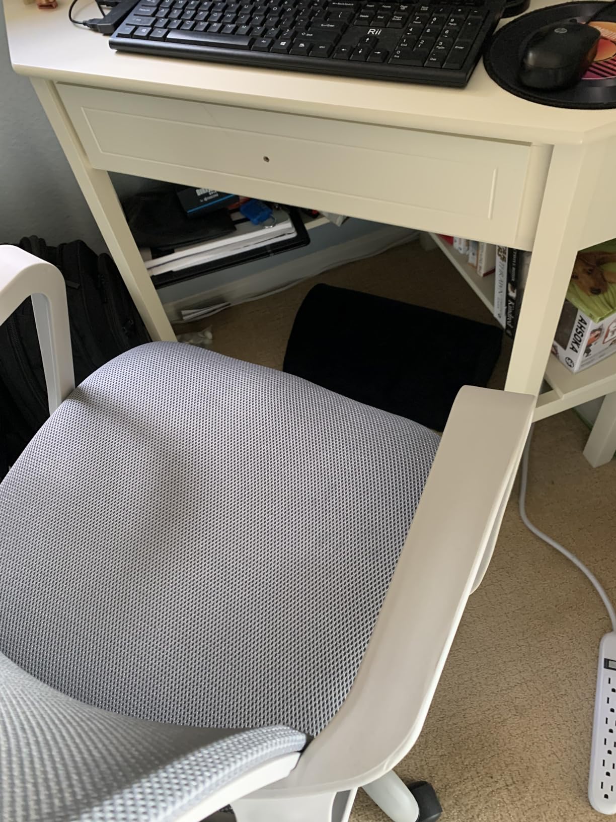 Foot Rest for Under Desk at Work,Office Desk Accessories with Soft Foam and Washable Removable Cover, Foot Stool for Office, Car, Home to Foot Support and Relax Ankles, Black customer photo 2