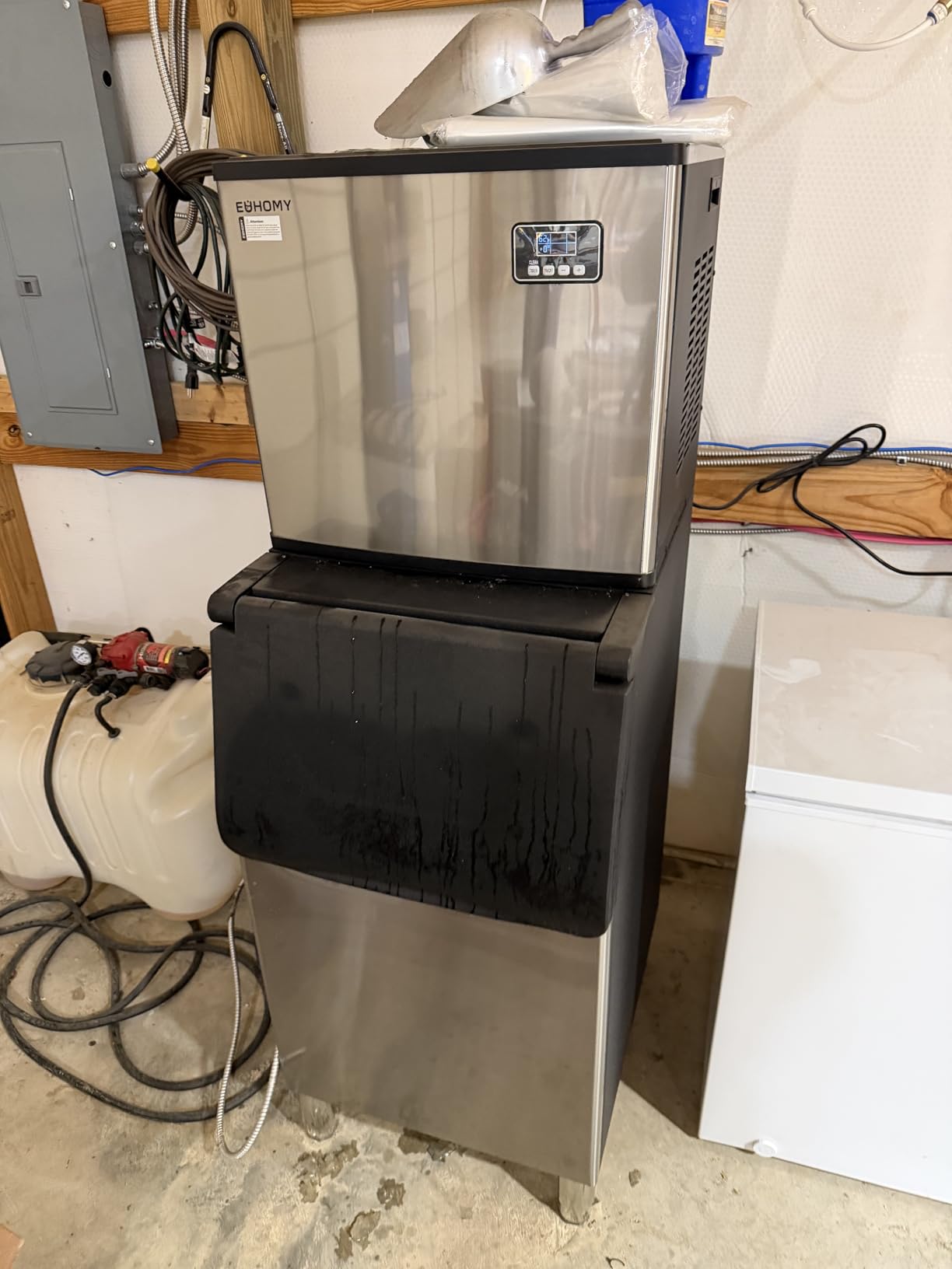 EUHOMY Commercial Ice Maker Machine 400Lbs/24H,ETL Approval, Industrial Ice Machine, 250Lbs Storage, Ice Ready in 11-20min, Stainless Steel Ice Maker for Bar/Cafe/Restaurant/Business customer photo 1