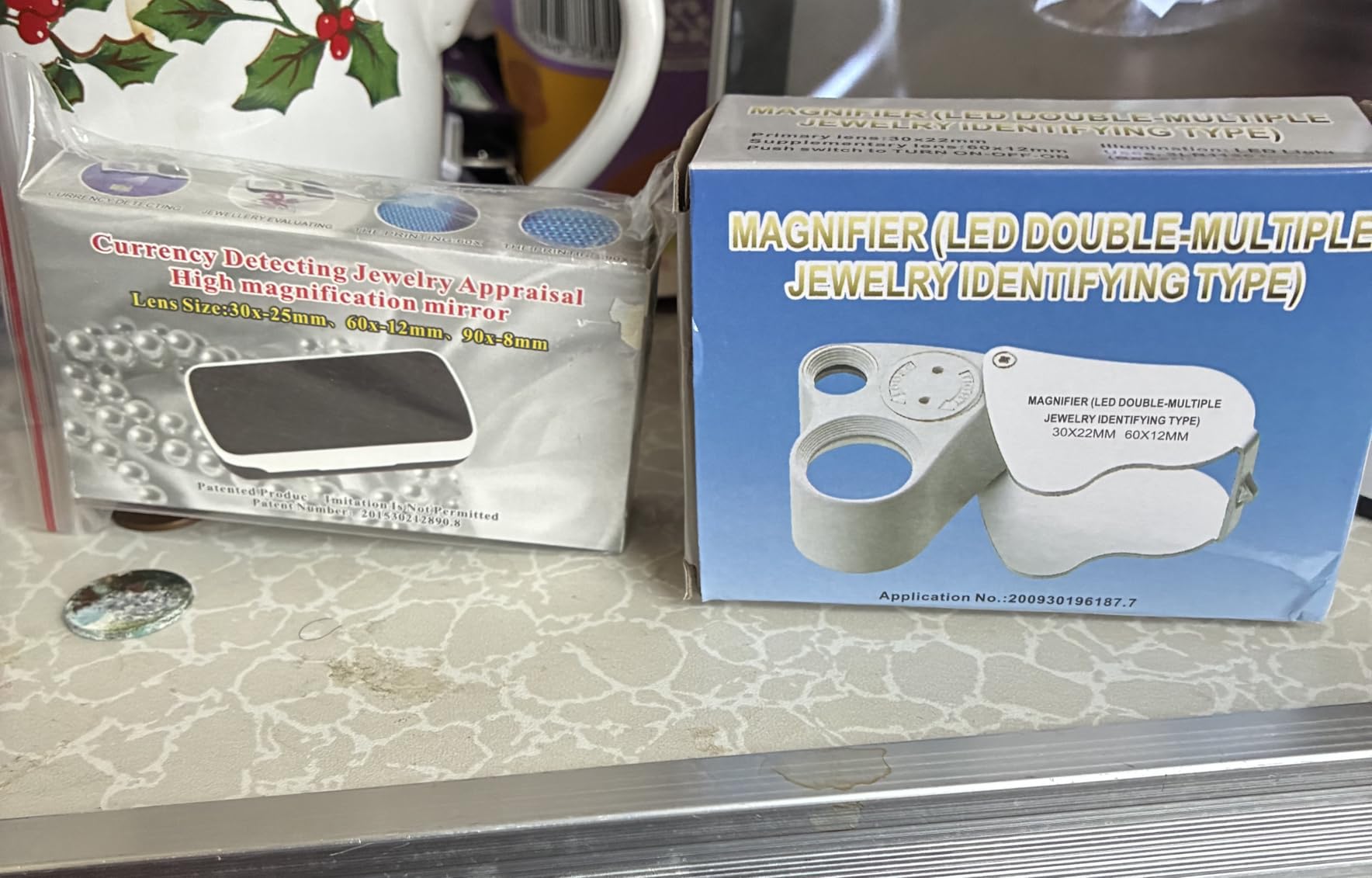 Jewelers Loupe, 2 Pack Magnifying Glass with Light, 30X 60X 90X Jewelers Loop Magnification with 20 Backup Batteries customer photo 1