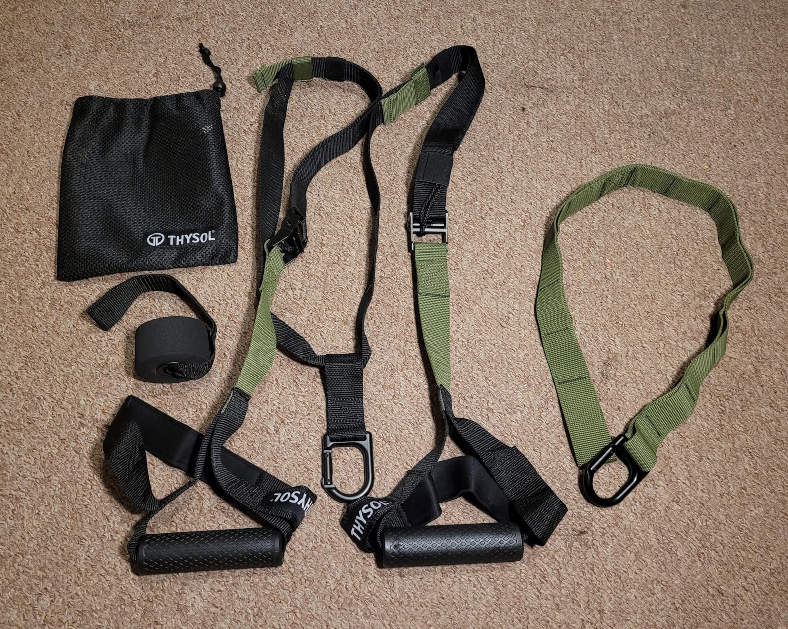 THYSOL® Resistance Trainer Pro Xtreme Straps Army | Sling Trainer Set with Adjustable Door Anchor | Fitness Home Workouts - Suitable for Travelling & for Training Indoor & Outdoor customer photo 2