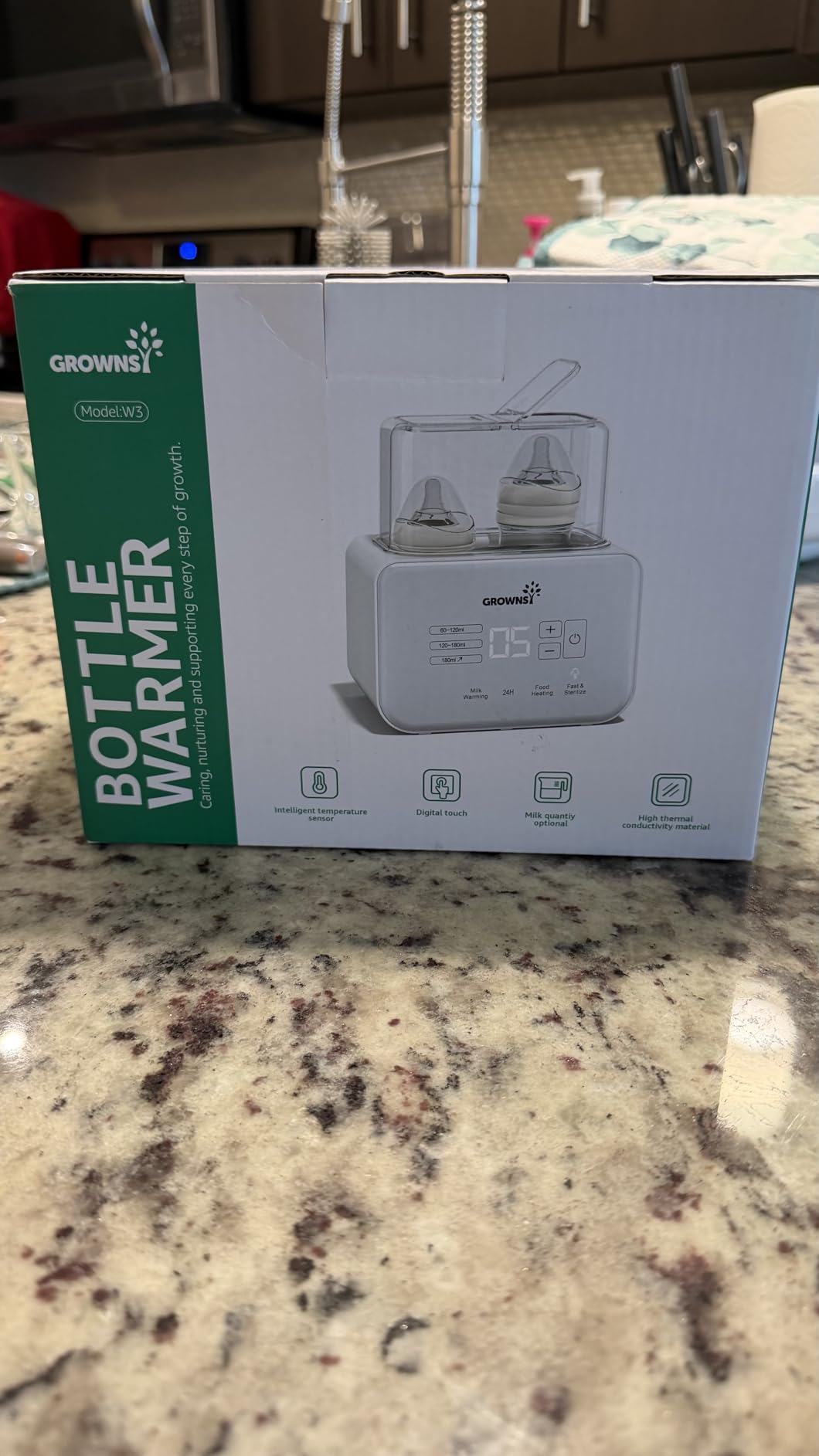 Baby Bottle Warmer, Grownsy 10-in-1 Fast Bottle Warmer Accurate Temp Control, with LCD Display, Timer, Defrost, Sterili-zing, Keep 24H, Double Bottle Warmer for Breastmilk& Formula, Heat Baby Food customer photo 1