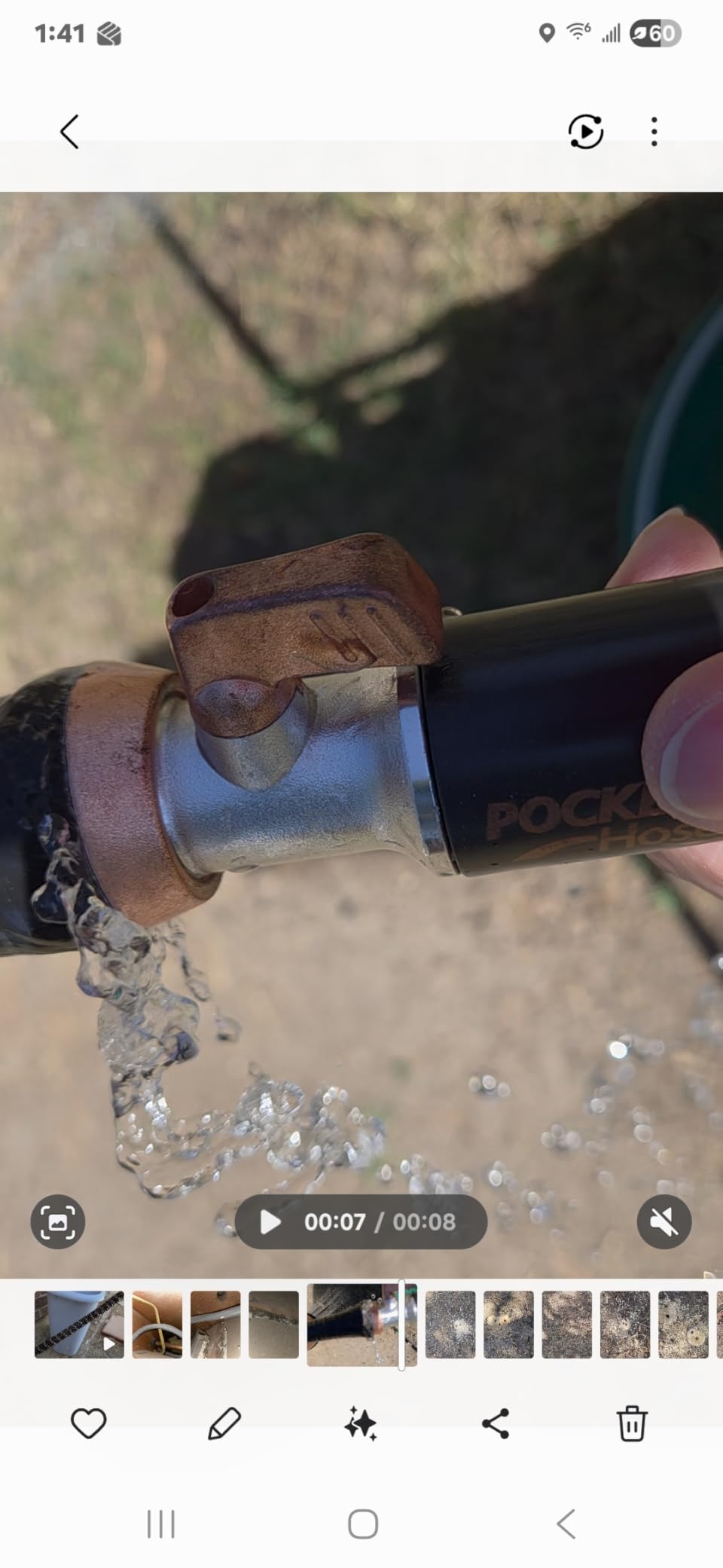Pocket Hose 50 FT Copper Bullet Expandable Garden Hose w/10 Pattern Thumb Spray Nozzle AS SEEN ON TV 650psi 3/4 in Patented Lead-Free Ultra-Lightweight Solid Copper Anodized Aluminum customer photo 1