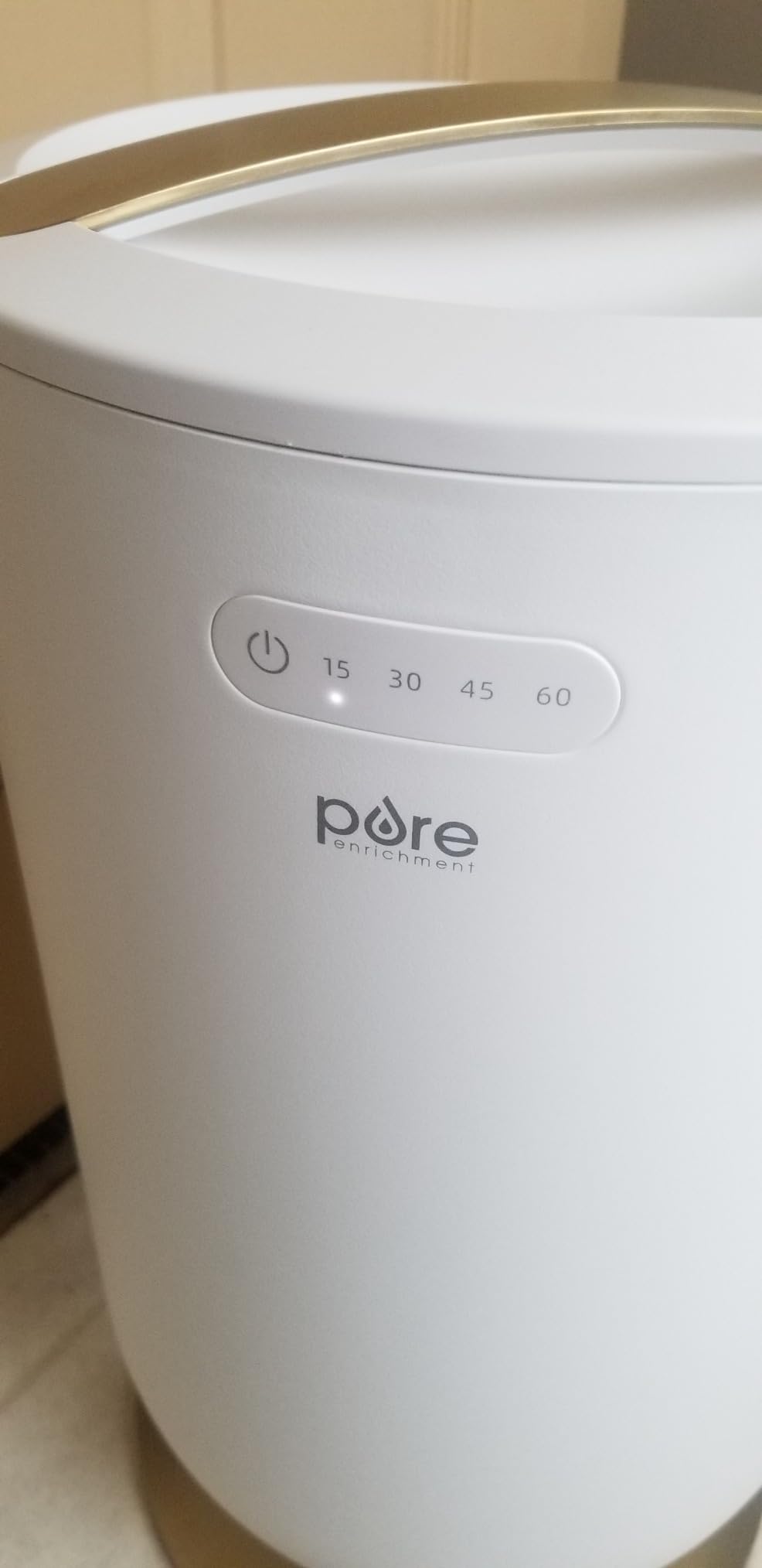 Pure Enrichment PureBliss Luxury Towel Warmer - Extra Large 20L Heats Towels, Robes, Blankets, or Clothing - Modern Bucket Design, 4 Heat Timer Settings & Auto Shut-Off (White & Brushed Gold) customer photo 1