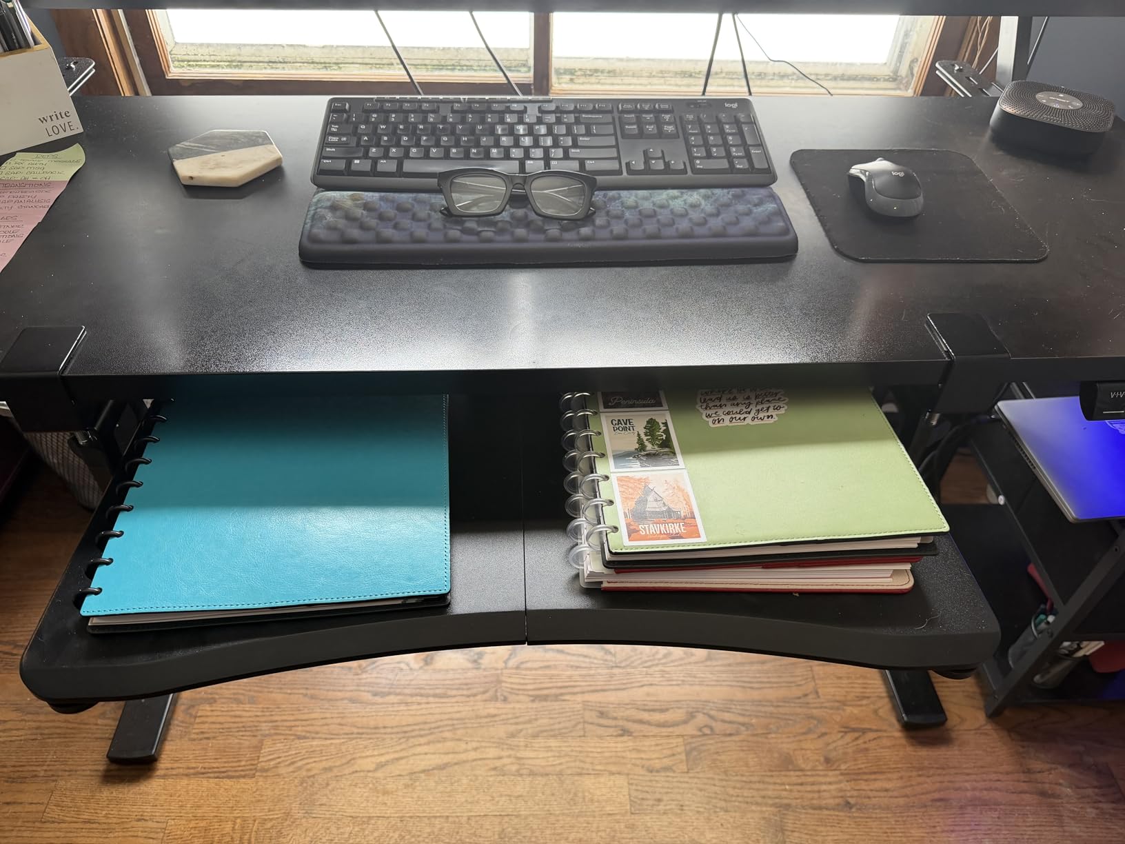 suptek Keyboard Tray Under Desk Pull Out with C Clamp Mount, Computer Keyboard & Mouse Tray, 25.6 (30 Including Clamps) x 11.8 inch Slide-Out Platform Computer Drawer for Typing, Black, DSF1 customer photo 1