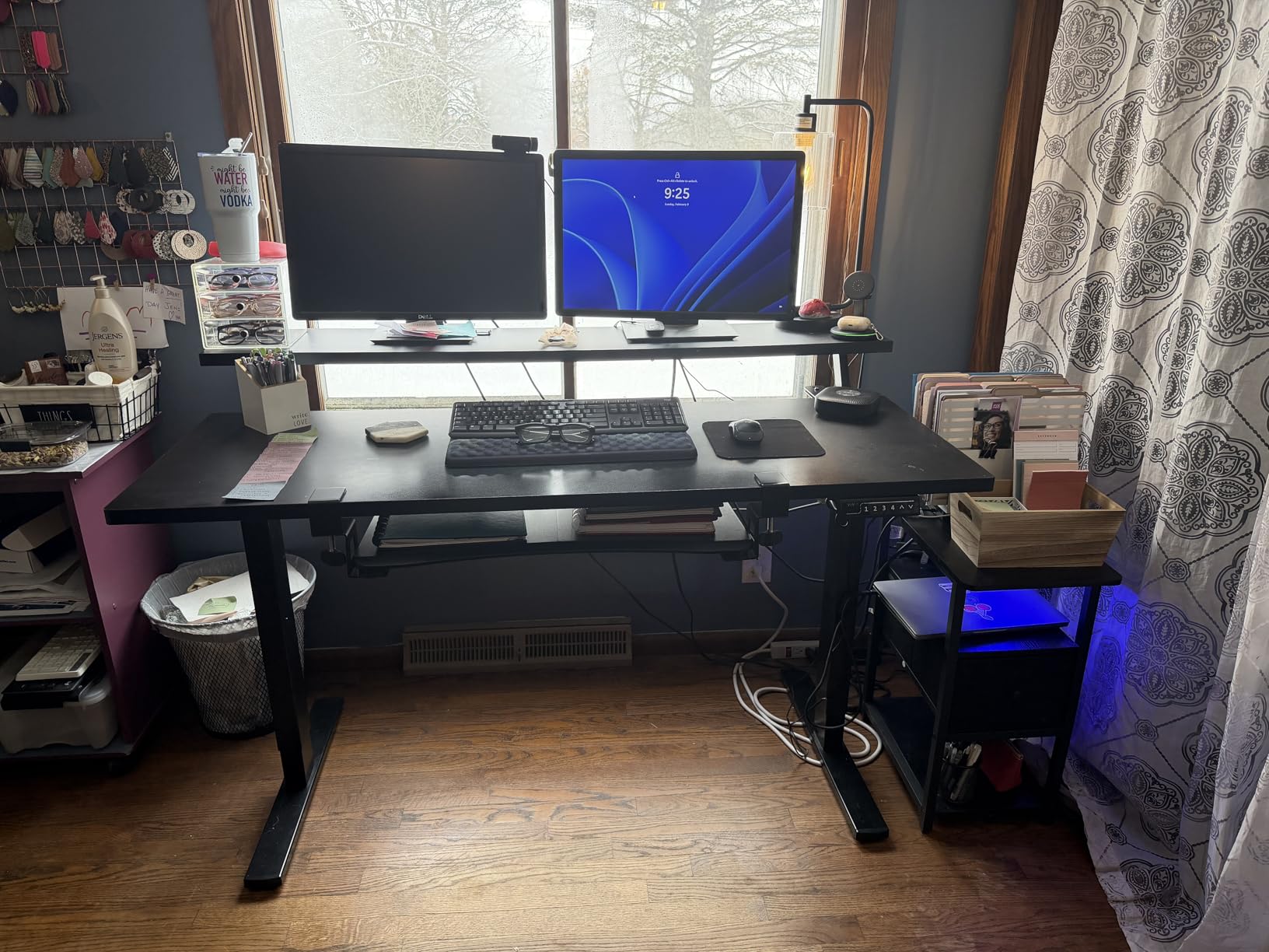 suptek Keyboard Tray Under Desk Pull Out with C Clamp Mount, Computer Keyboard & Mouse Tray, 25.6 (30 Including Clamps) x 11.8 inch Slide-Out Platform Computer Drawer for Typing, Black, DSF1 customer photo 2