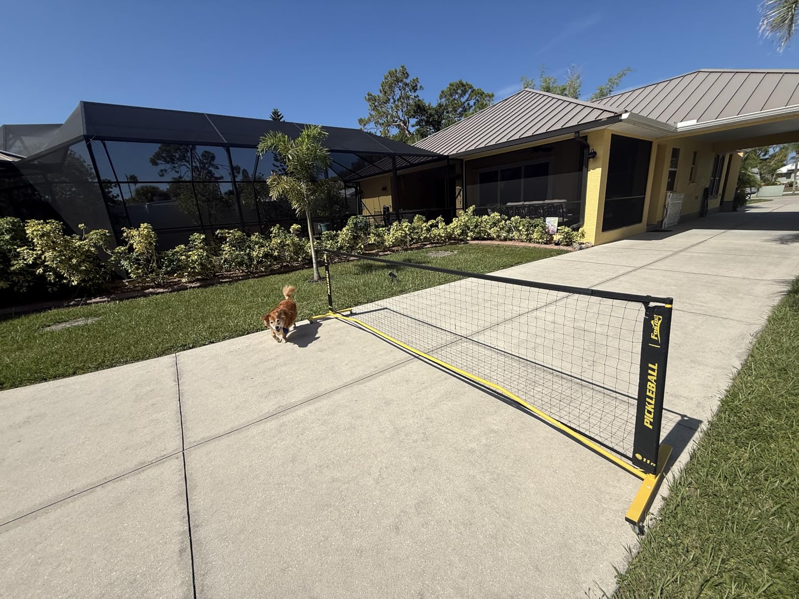 Portable Pickleball Net Set with Wheels, Regulation Size 22 FT & Half Court 11 FT, Steady Metal Frame Pickle Ball Net Set System with Carry Bag for Backyards, Driveways, and Garages customer photo 2