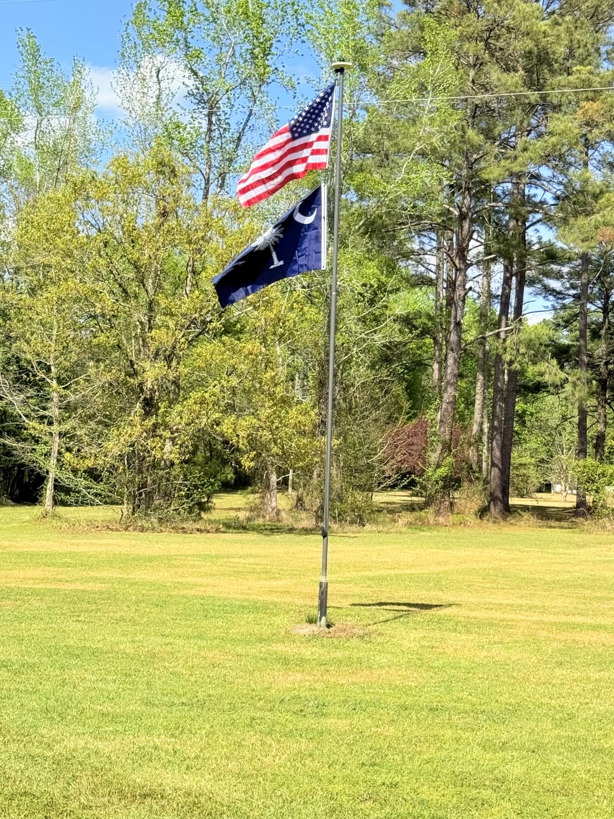 Heavy Duty 25 FT Flag Pole, Unbending 100MPH Wind Resistance, 95HBW Hard Aerospace Aluminum, In-Ground Flagpole Kit for Outside House customer photo 1