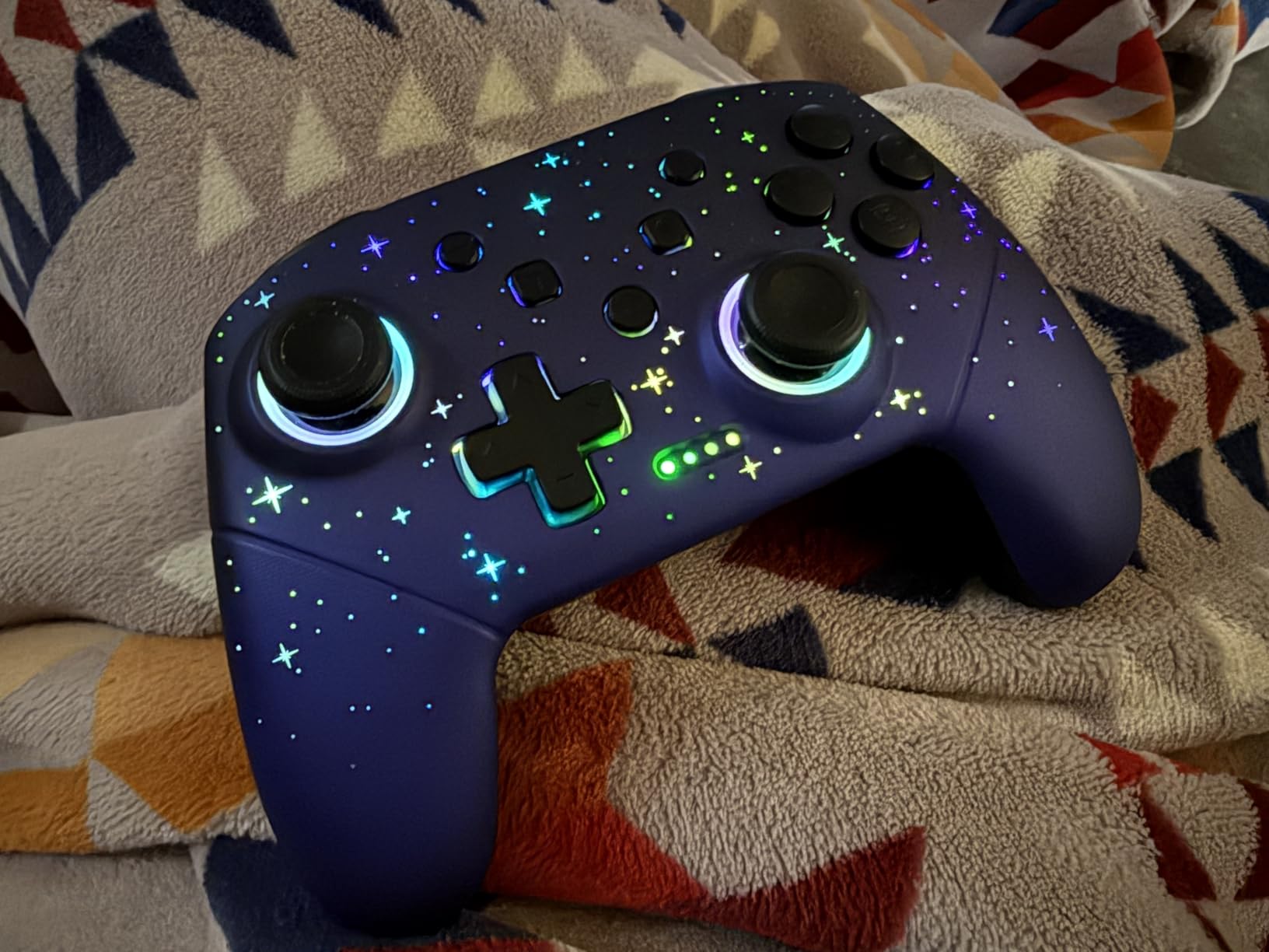 VOYEE Switch Controller, LED Star Wireless Pro Controllers Compatible with Switch/Lite/OLED, Multi-Platform Windows PC with 9 Colors Colorful RGB Lights/Programmable/Vibration/Turbo/Wakeup customer photo 1