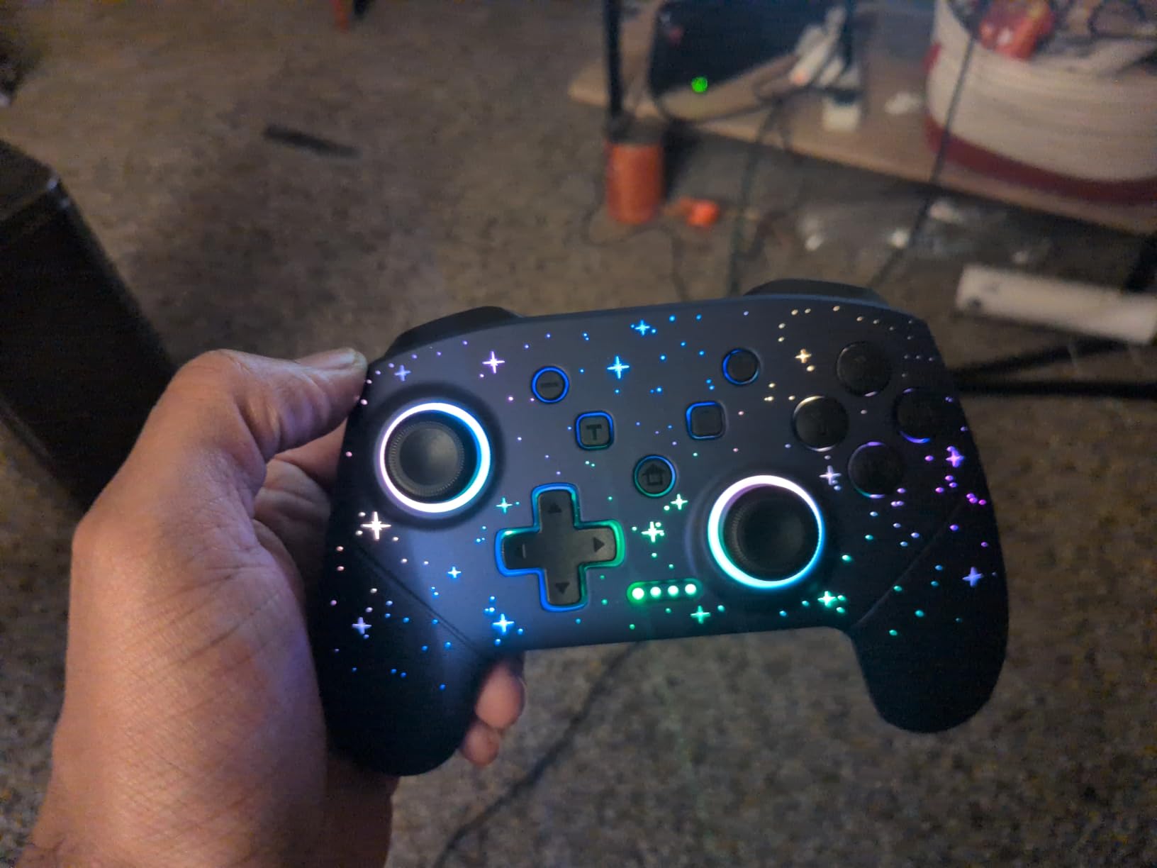 VOYEE Switch Controller, LED Star Wireless Pro Controllers Compatible with Switch/Lite/OLED, Multi-Platform Windows PC with 9 Colors Colorful RGB Lights/Programmable/Vibration/Turbo/Wakeup customer photo 2