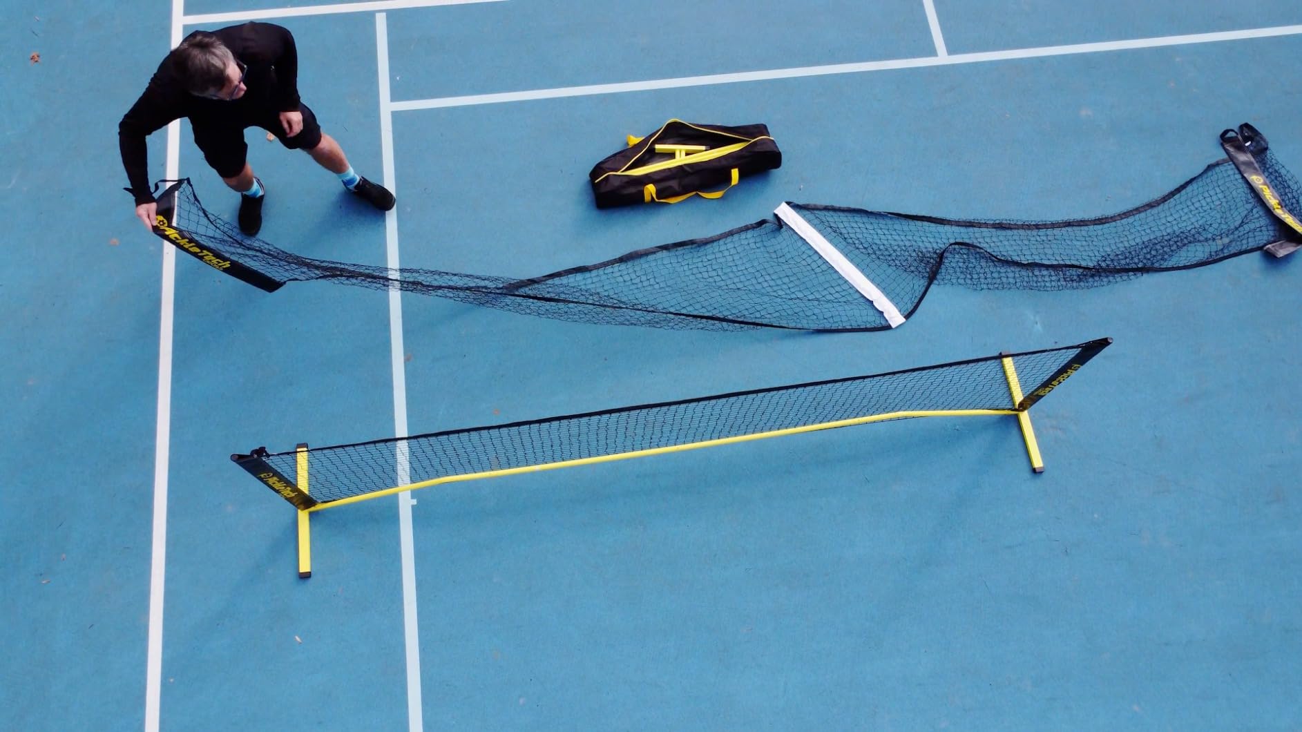PICKLETECH 4.0 Slim Version Portable Pickleball Nets Outdoor Game 22 FT Pickleball Net-USAPA Regulation Size-Pickle Ball Net System with Carrying Bag for Driveway customer photo 2