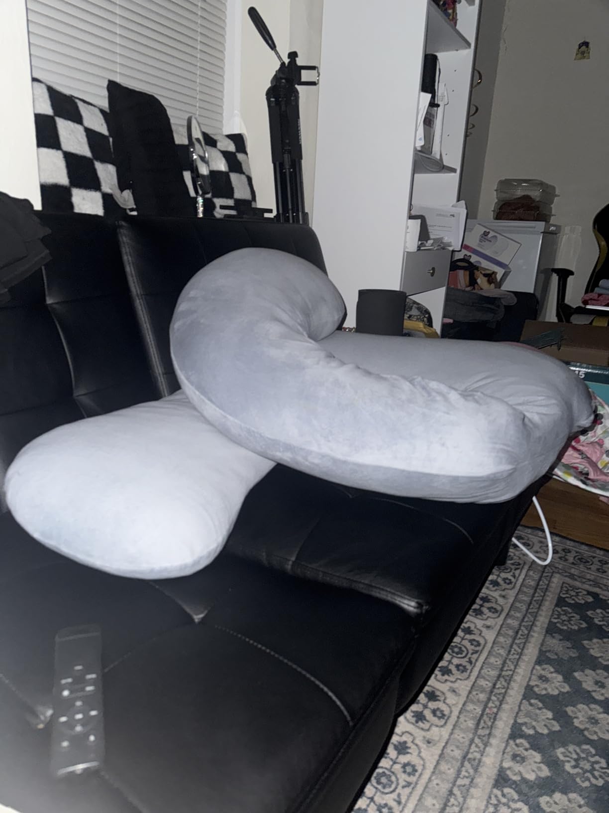 MOON PARK Pregnancy Pillows for Sleeping - 57 Inch U Shaped Full Body Maternity Pillow with Removable Cover - Support for Back, Legs, Belly, Hips - Pregnancy Pillow for Women - Grey customer photo 1