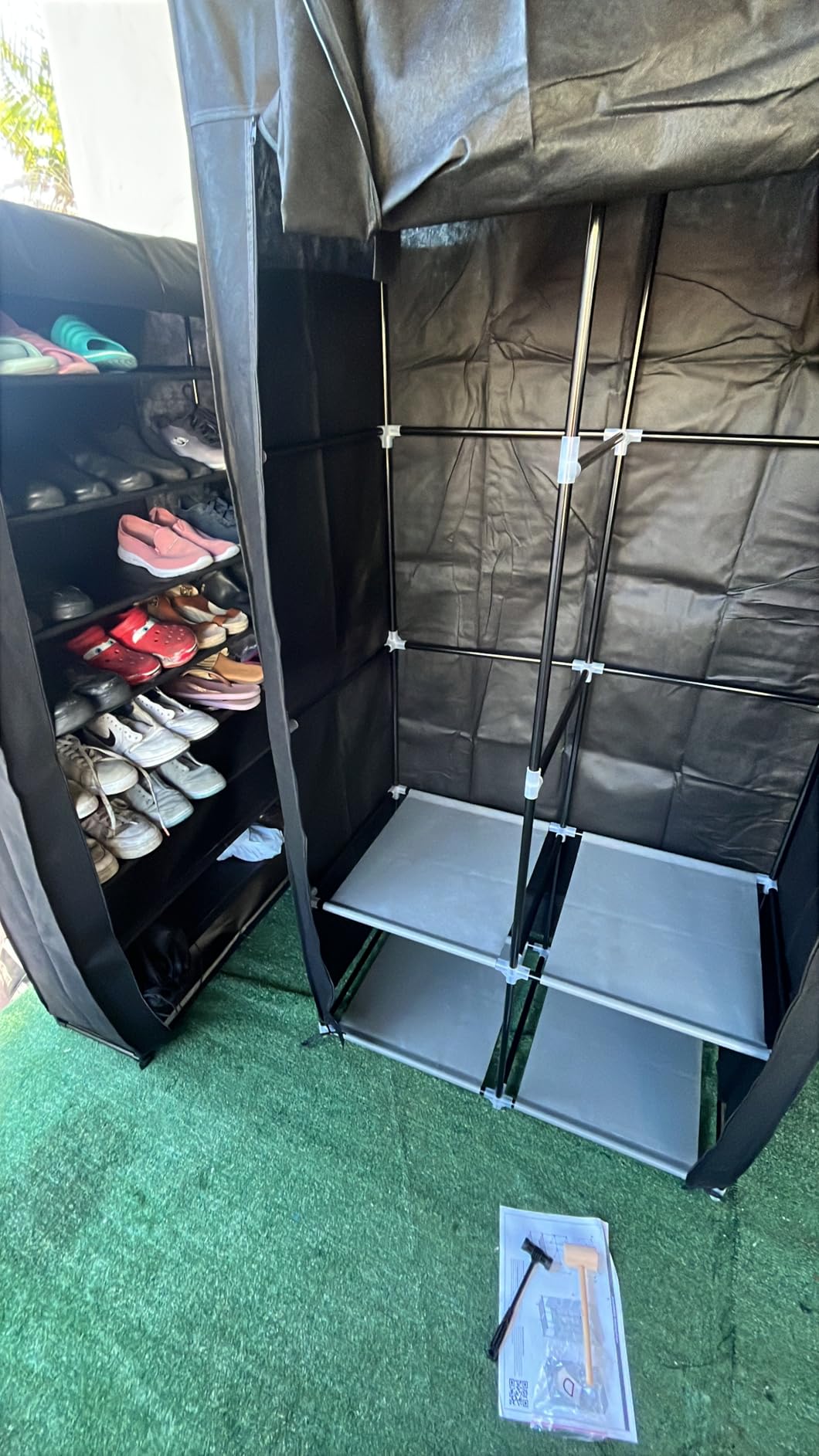 LANTEFUL Shoe Rack with Covers - 10 Tiers Tall Shoe Rack Organizer Large Capacity Shoe Shelf Storage 40 Pairs Space Saving Vertical Shoe Storage Organizer for Closet, Entryway, Dorm, Bedroom customer photo 2