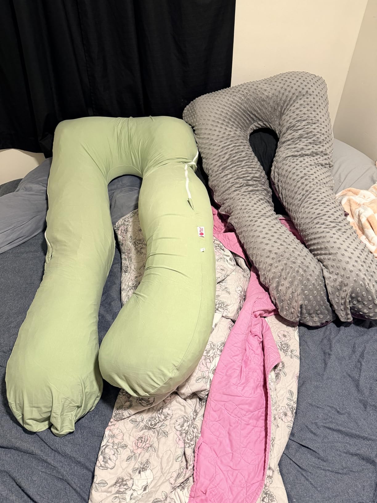 Meiz Pregnancy Pillow, U Shaped Pregnancy Pillows for Sleeping Cooling, 55 Inch Maternity Pillow for Pregnant Women, Body Pillows for Adults, Rayon Cover from Bamboo, Sage Green customer photo 2