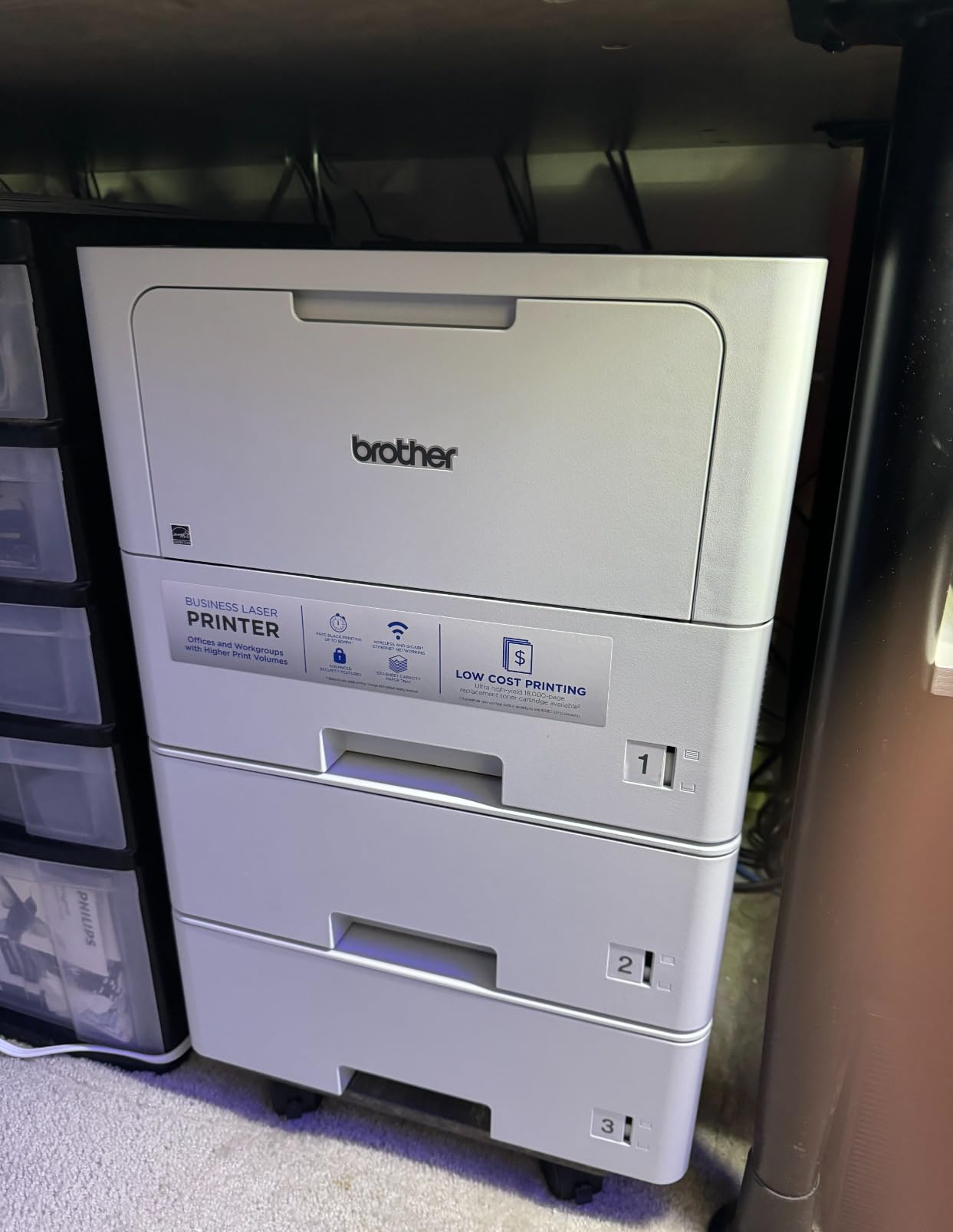 Brother HL-L6210DWT Business Monochrome Laser Printer with Dual Paper Trays, Wireless Networking, Works with Alexa, White customer photo 1