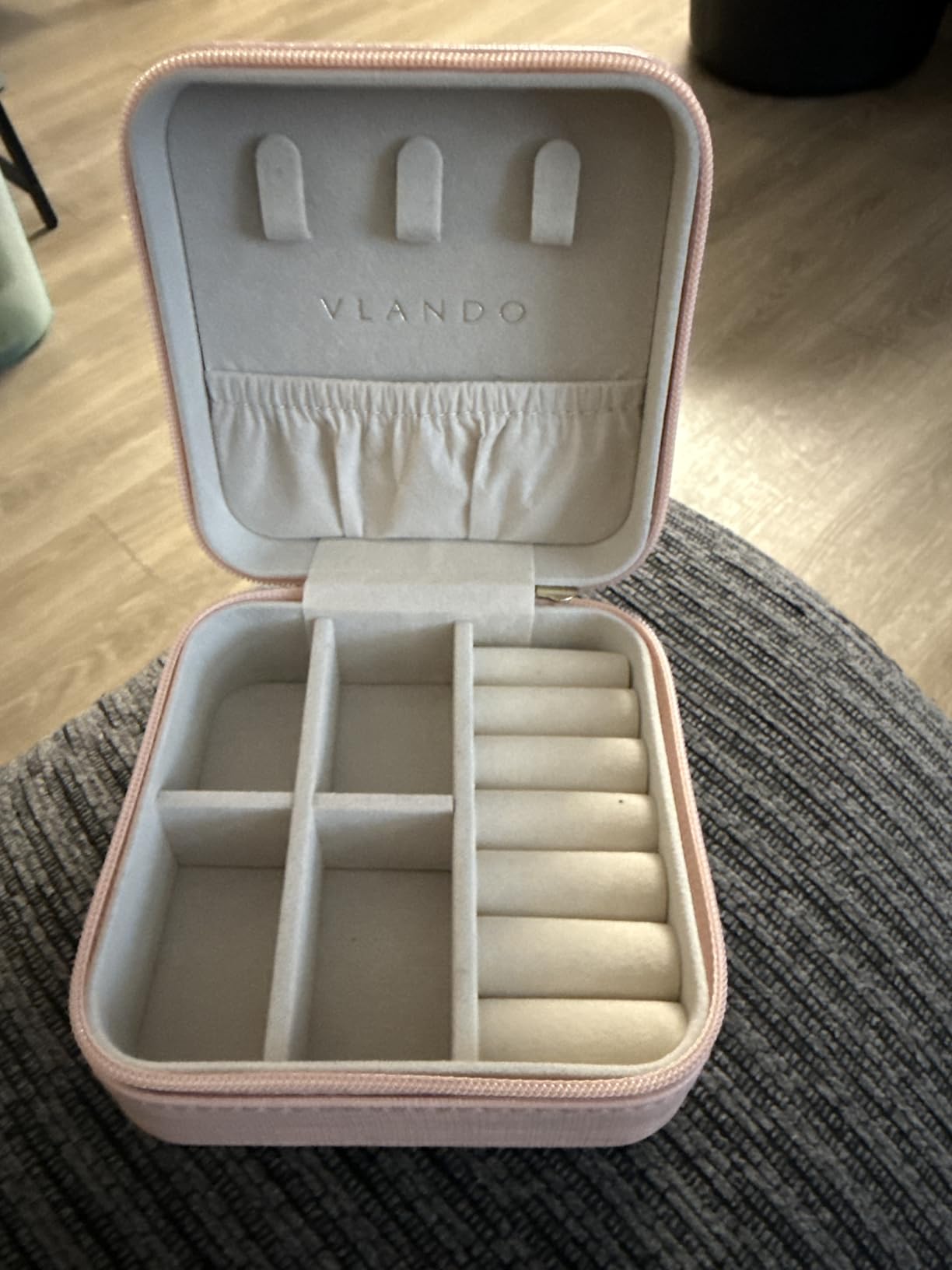 VLANDO Travel Jewelry Case - Mothers Day Mom Gifts for Women - Small Jewelry Travel Organizer Box Travel Essentials Gift for Teen Girl Women - Pink customer photo 2