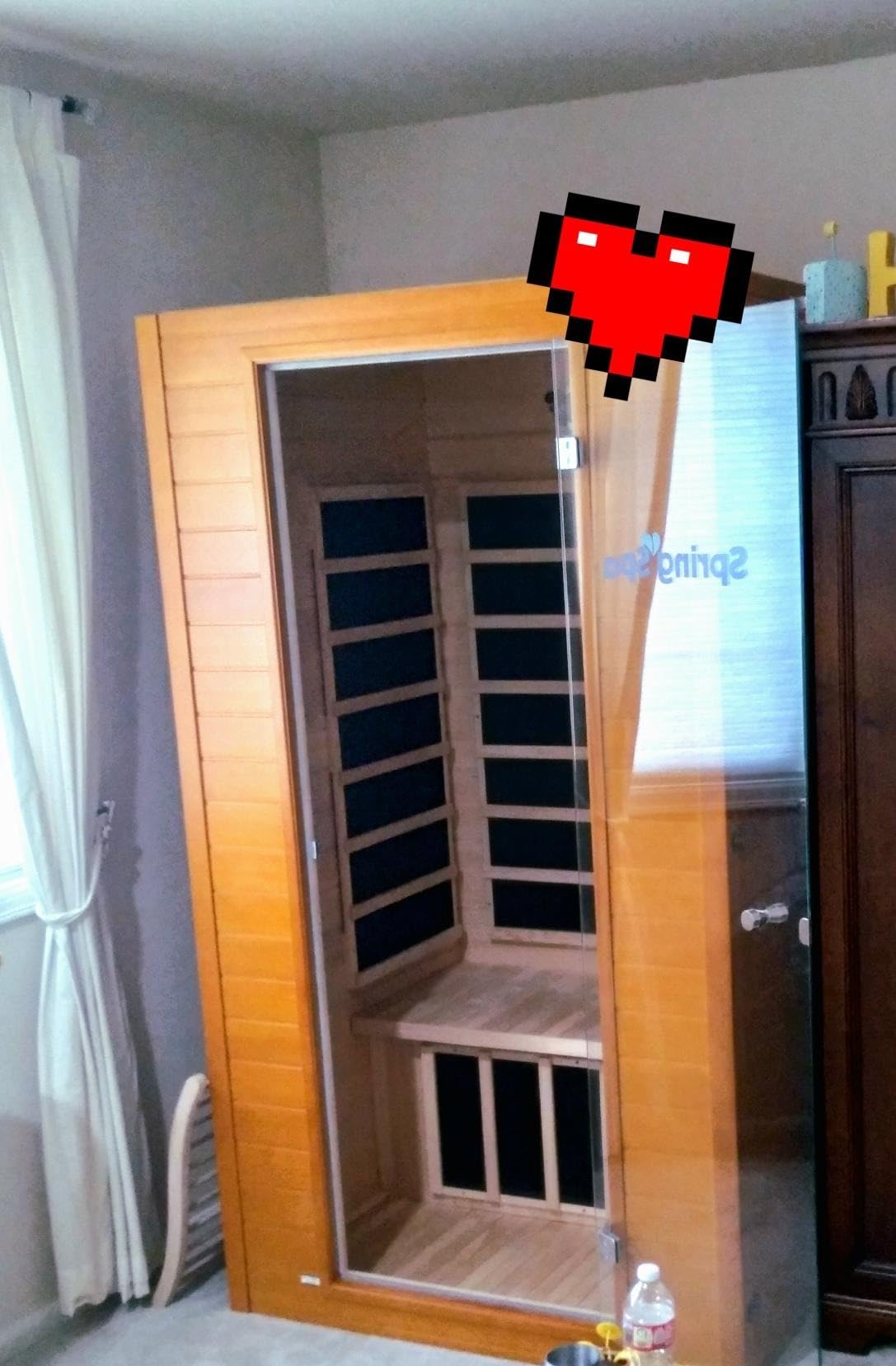 springspa Far Infrared Sauna for Home, Home Indoor Infrared Sauna for 2-Person, Canadian Hemlock Wood Sauna Room with Low Emf Red Light Therapy, 9 Chromotherapy Lights, Bluetooth Speakers customer photo 2