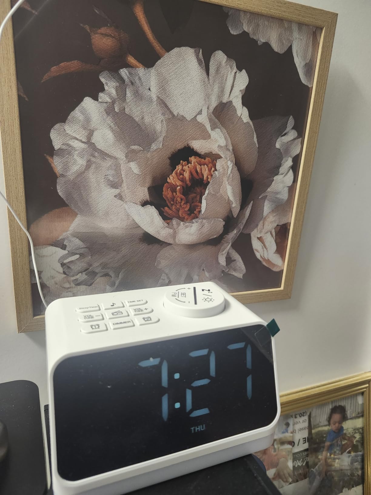 JALL Digital Alarm Clock with FM Radio for Bedroom, 8 Colors Night Light with 2 Charging Port, Sleep Sound Machines with Timer, Dual Alarm, Loud Alarm and Easy to Use for Seniors and Kids as Gift customer photo 2