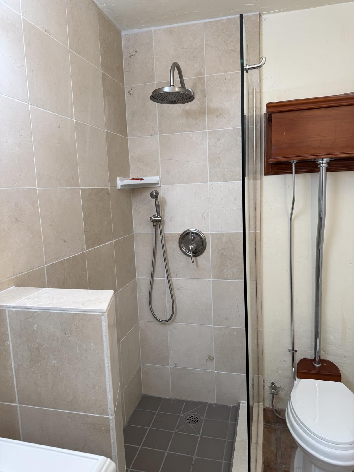 Rainfall Shower System 9 inch Antique Bathroom Luxury Rain Mixer Shower Combo Set with Vintage Handheld Shower Wall Mounted Shower Faucet Set Rough-in Valve and Trim Included Oil Rubbed Bronze customer photo 1