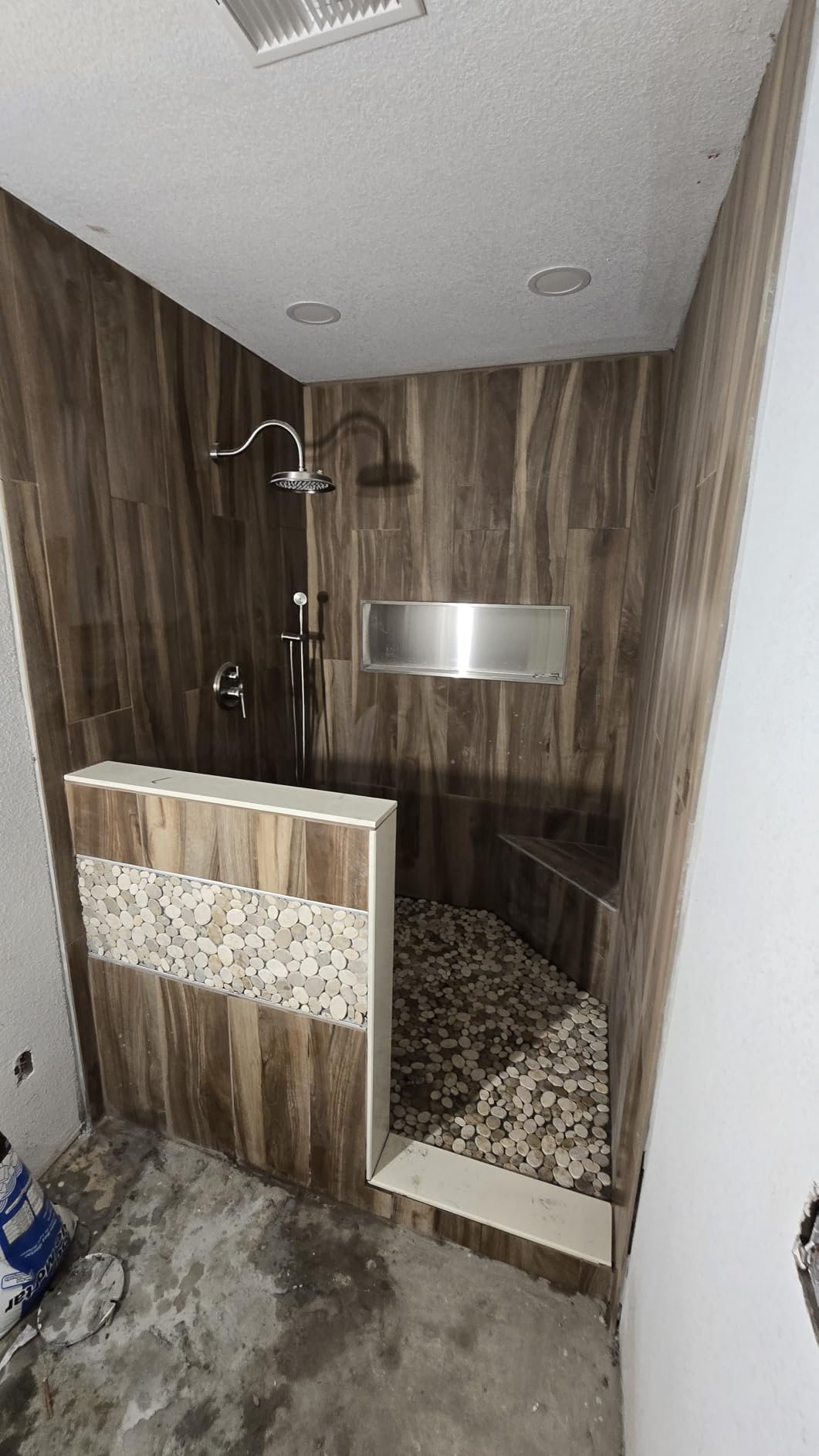 Rainfall Shower System 9 inch Antique Bathroom Luxury Rain Mixer Shower Combo Set with Vintage Handheld Shower Wall Mounted Shower Faucet Set Rough-in Valve and Trim Included Oil Rubbed Bronze customer photo 2