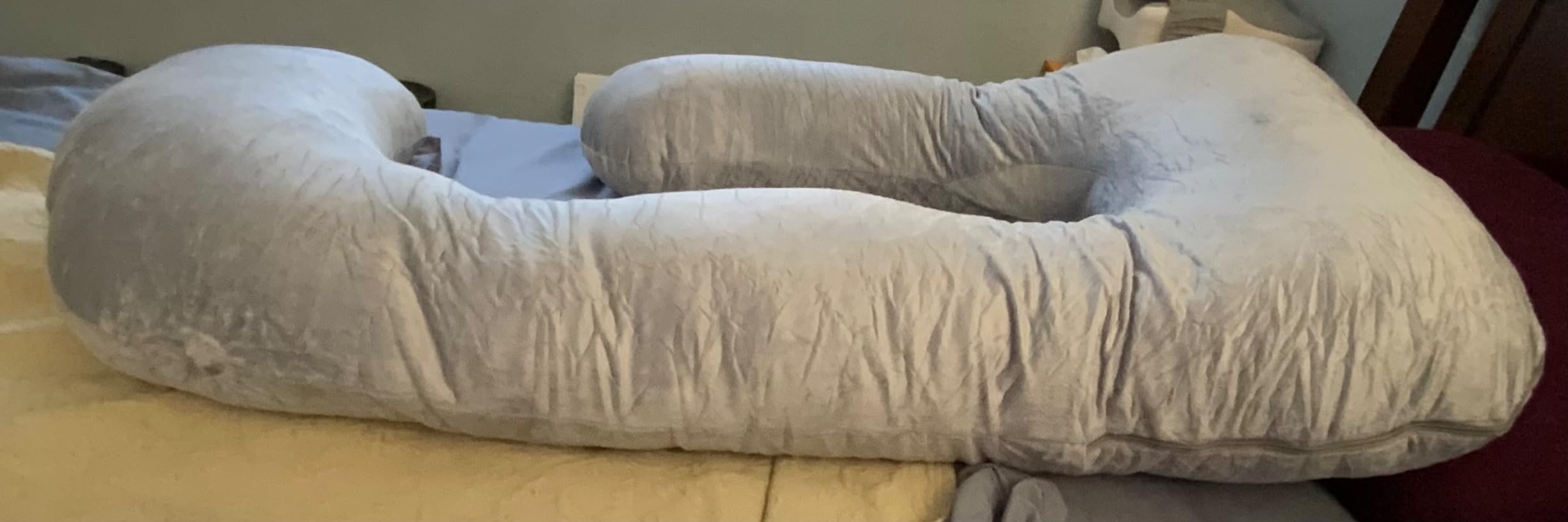 Cute Castle Pregnancy Pillows, Soft U-Shape Maternity Pillow with Removable Cover - Full Body Pillows for Adults Sleeping - Pregnancy Must Haves - Jumbo 57 Inch - Grey customer photo 1